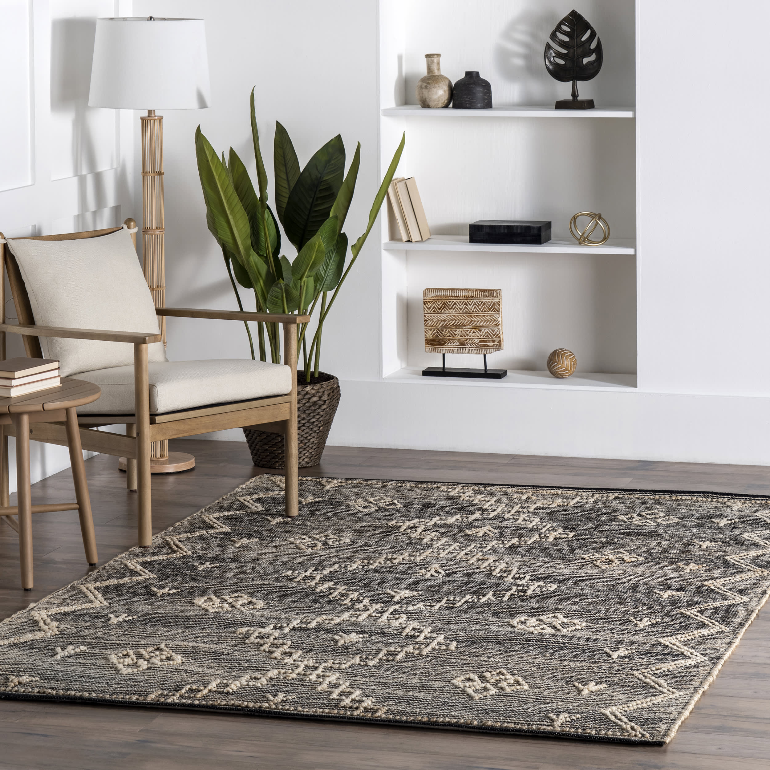 Textured Moroccan Jute Rug | Beige - Image 2