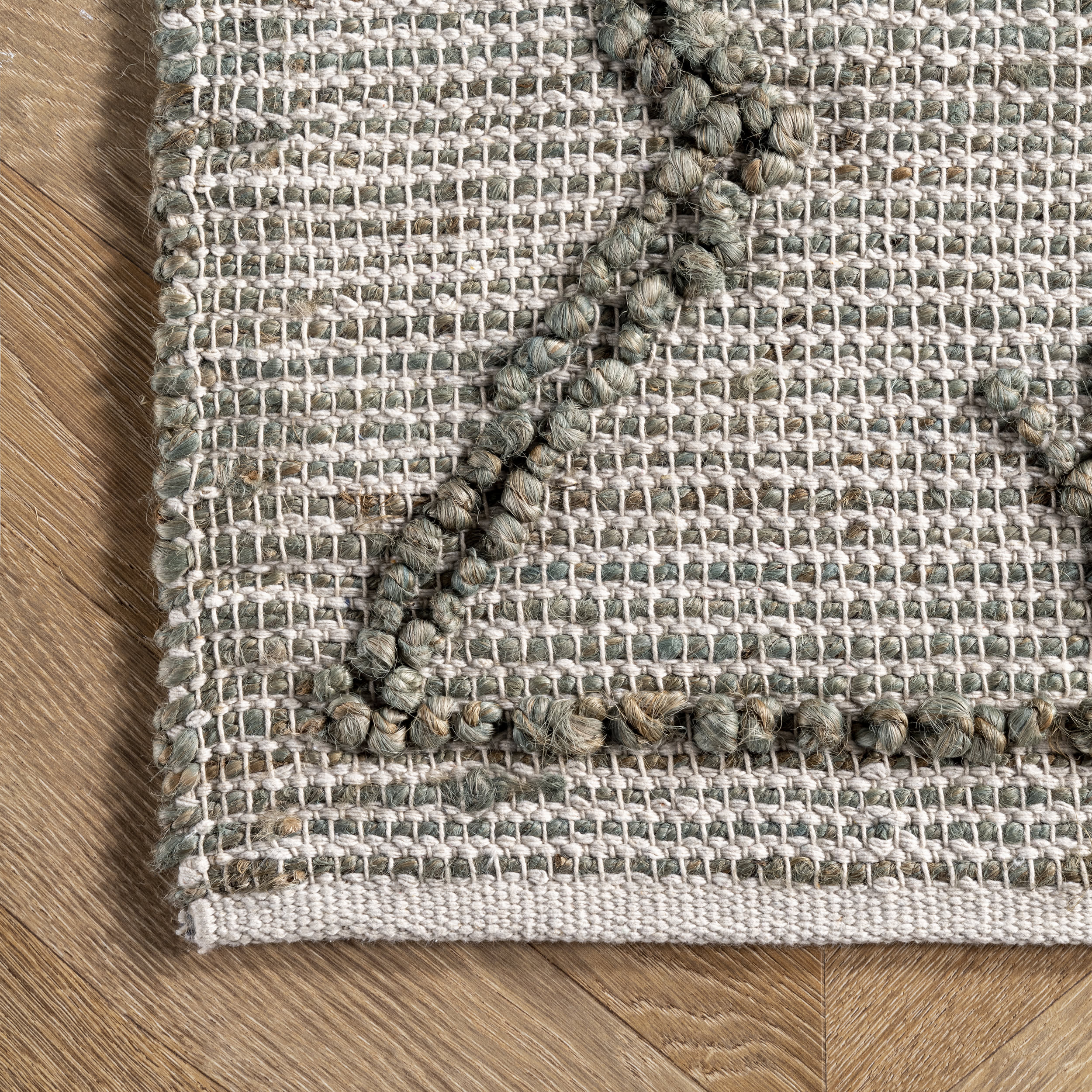 Textured Moroccan Jute Rug | Light Grey - Image 3