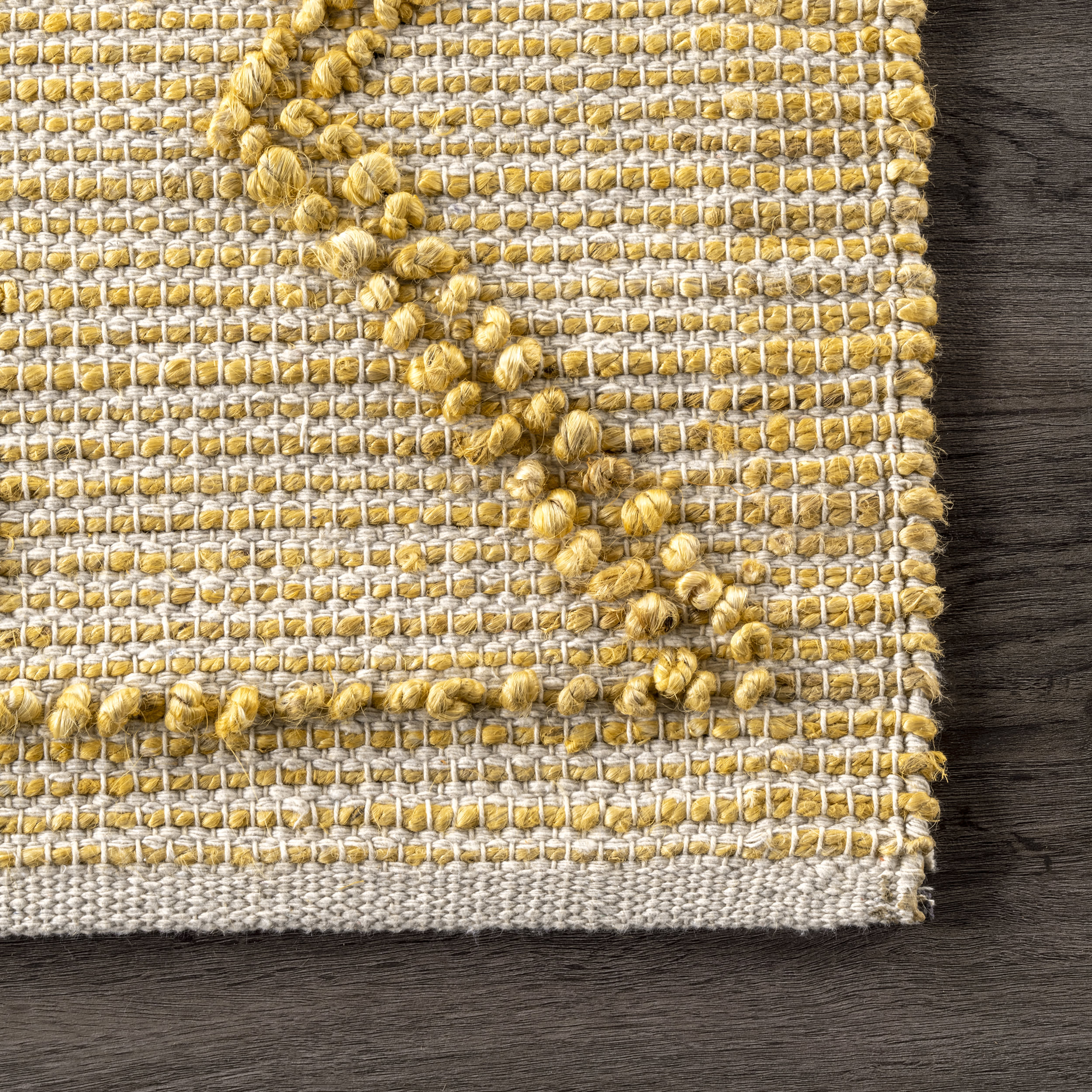 Textured Moroccan Jute Rug | Yellow - Image 3