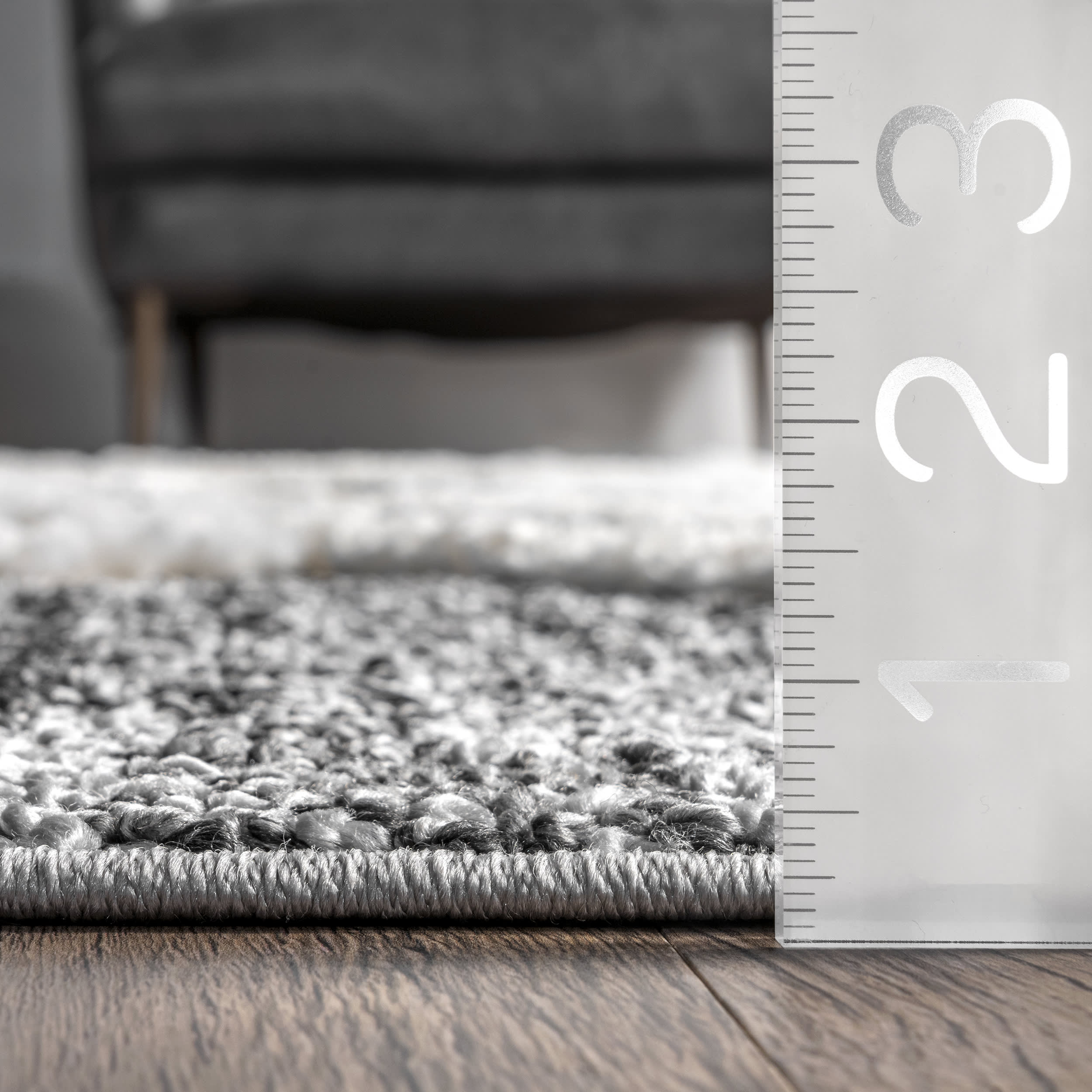 Textured Paneled Lattice Rug | Grey - Image 5