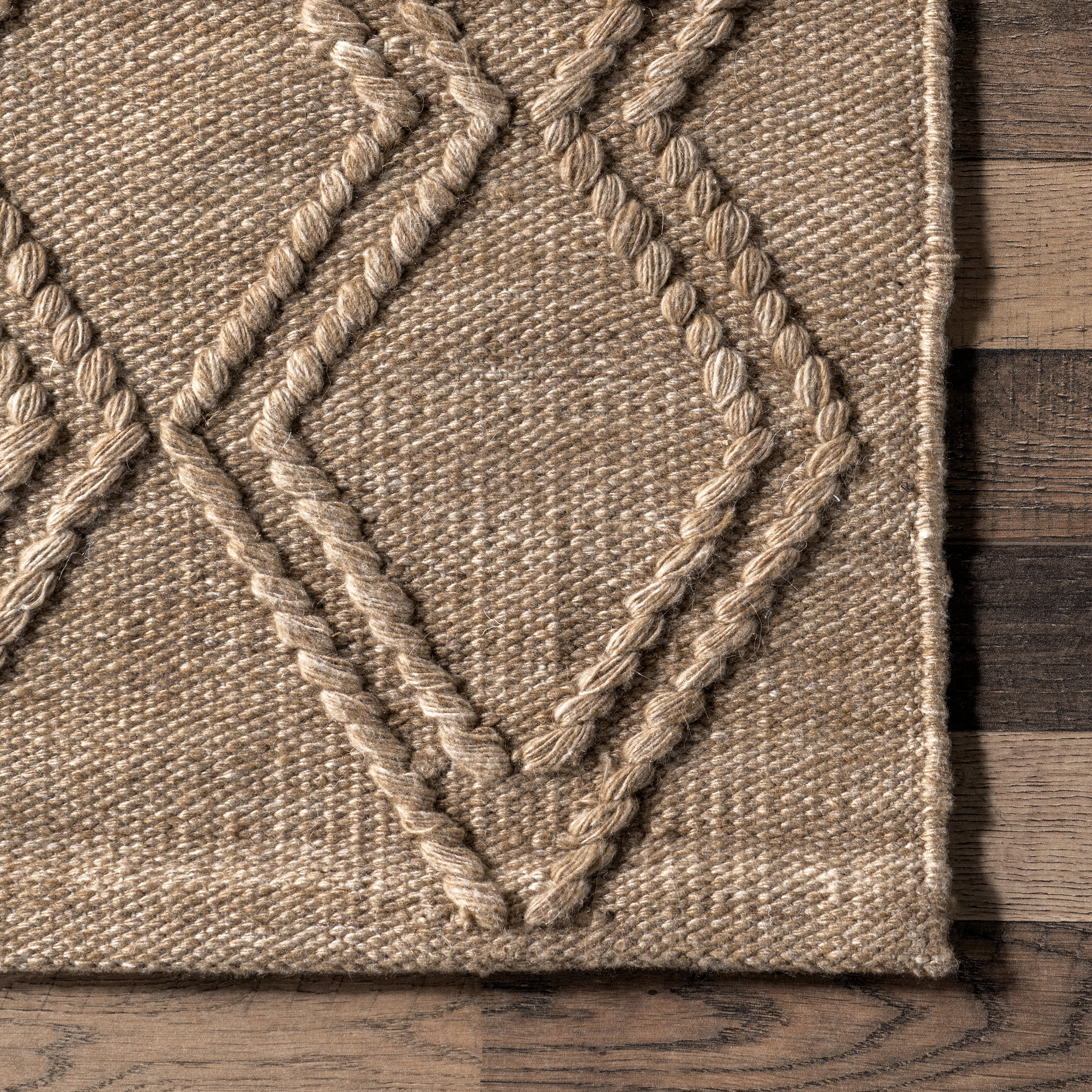 Textured Trellis Rug | Natural - Image 3