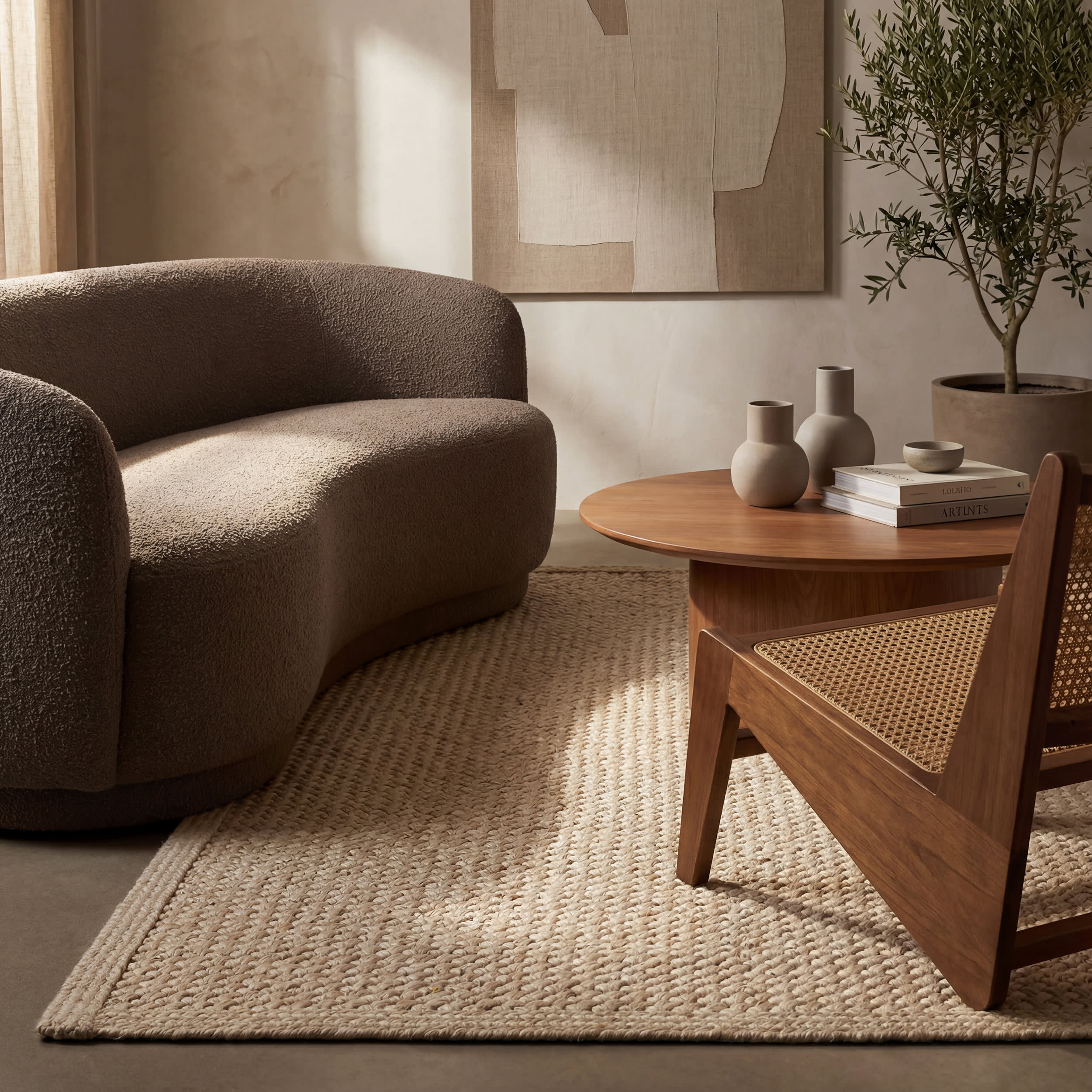 Thale Textured Handmade Jute Rug | Bleach - Image 5