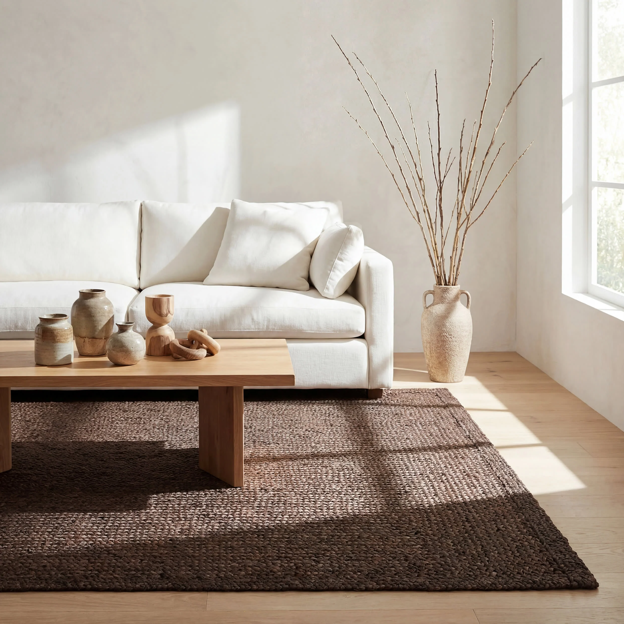 Thale Textured Handmade Jute Rug | Chocolate Brown - Image 5