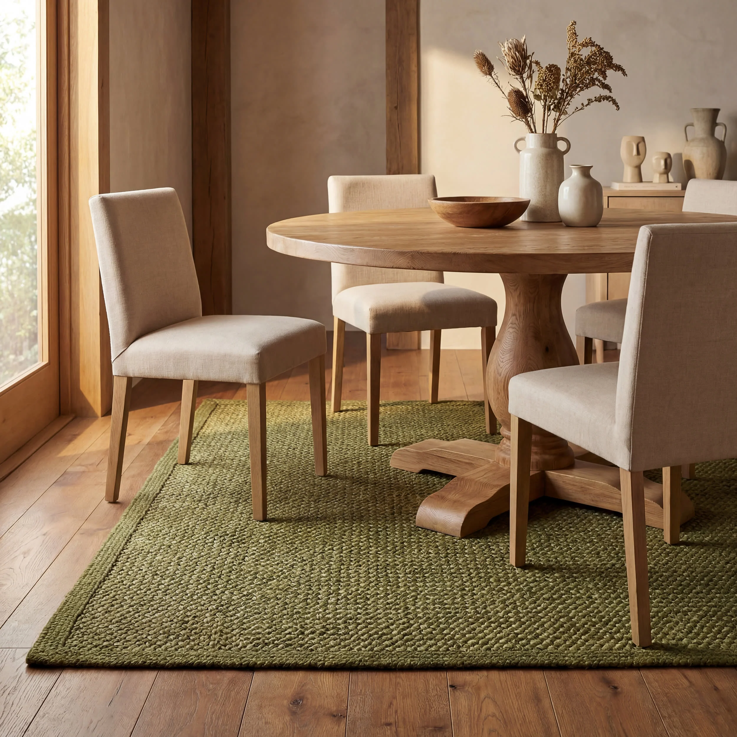 Thale Textured Handmade Jute Rug | Moss - Image 4