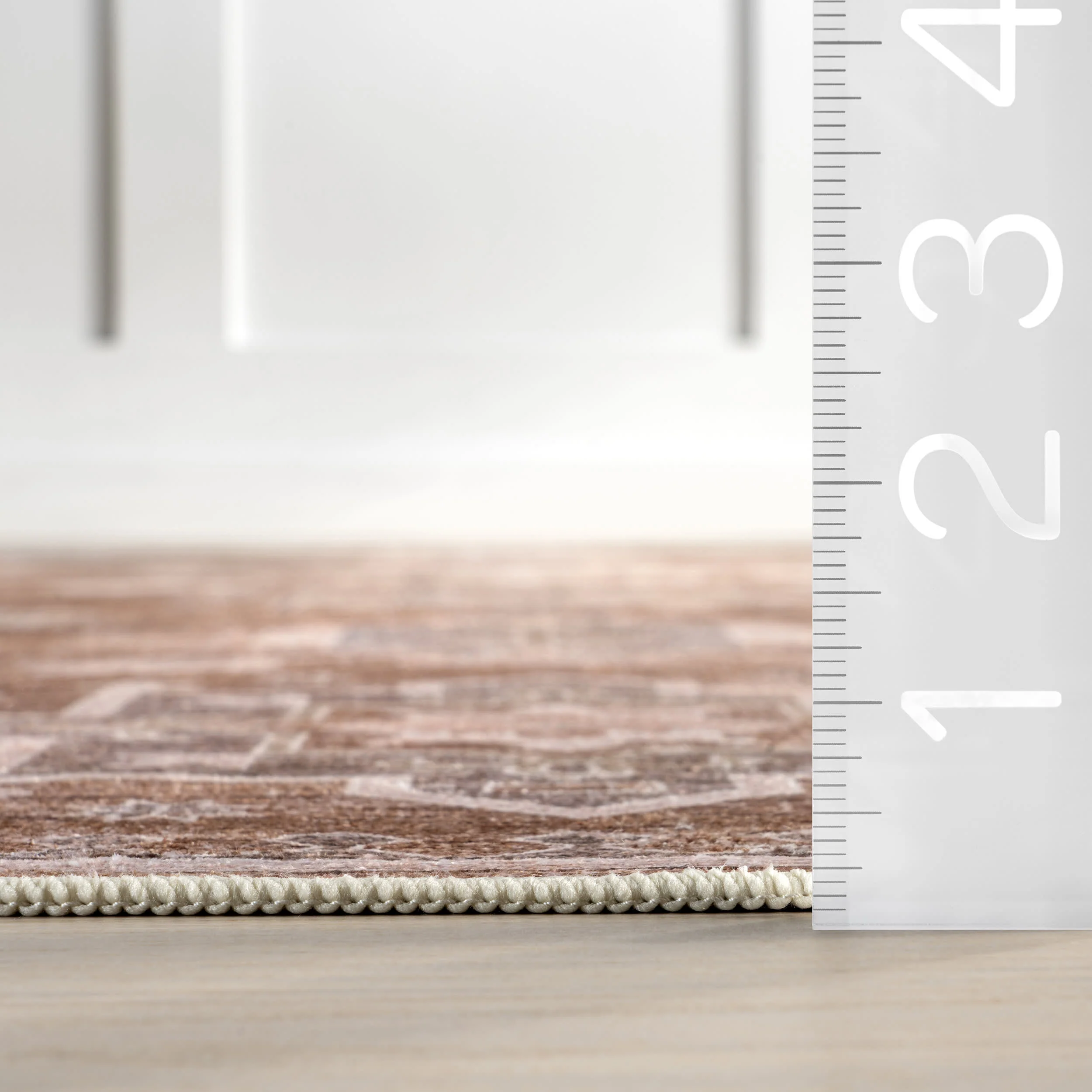 Thalia Medallion Spill Proof Washable Rug | Sienna Brown - Image 6