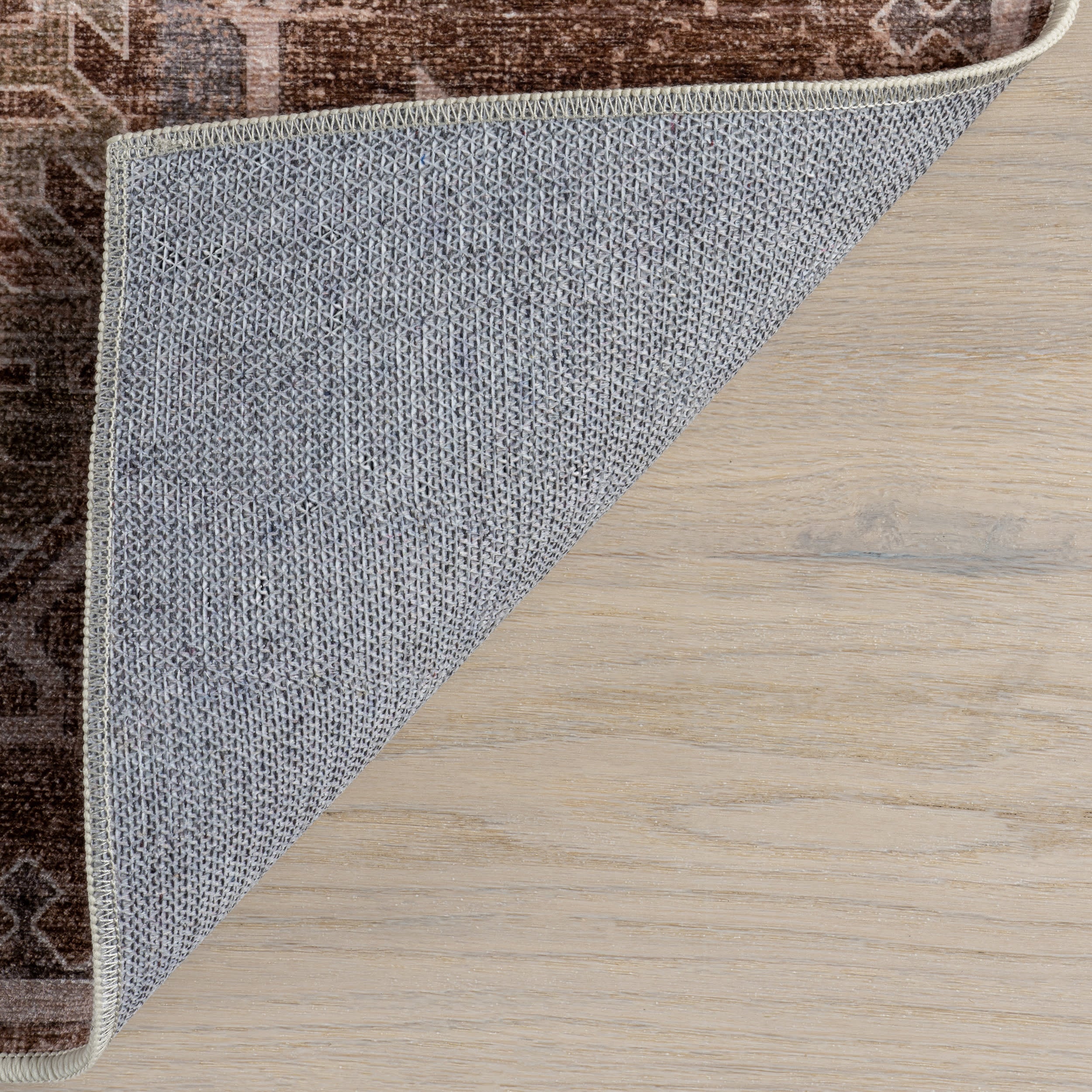 Thalia Medallion Spill Proof Washable Rug | Sienna Brown - Image 7