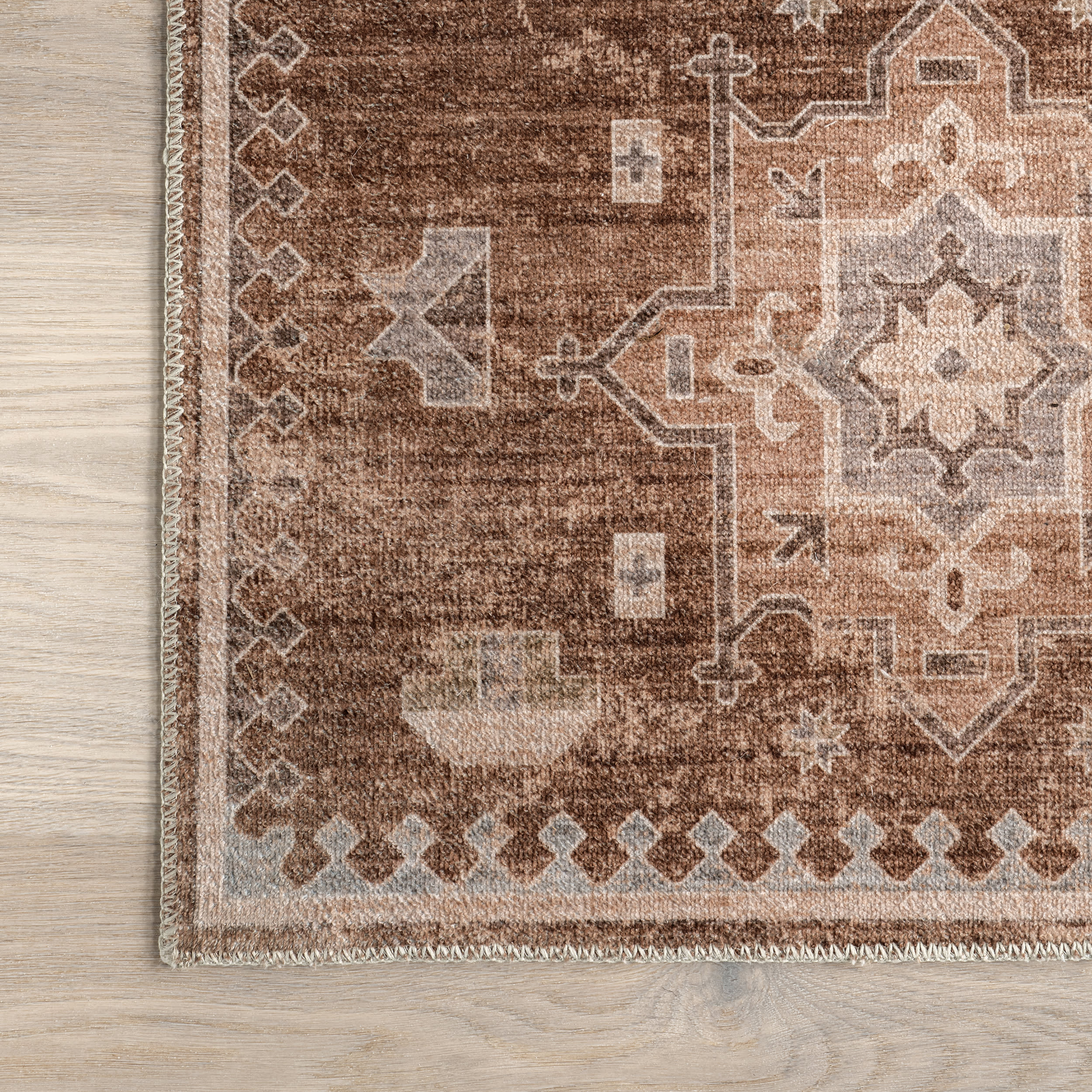 Thalia Medallion Washable Rug | Sienna Brown - Image 3