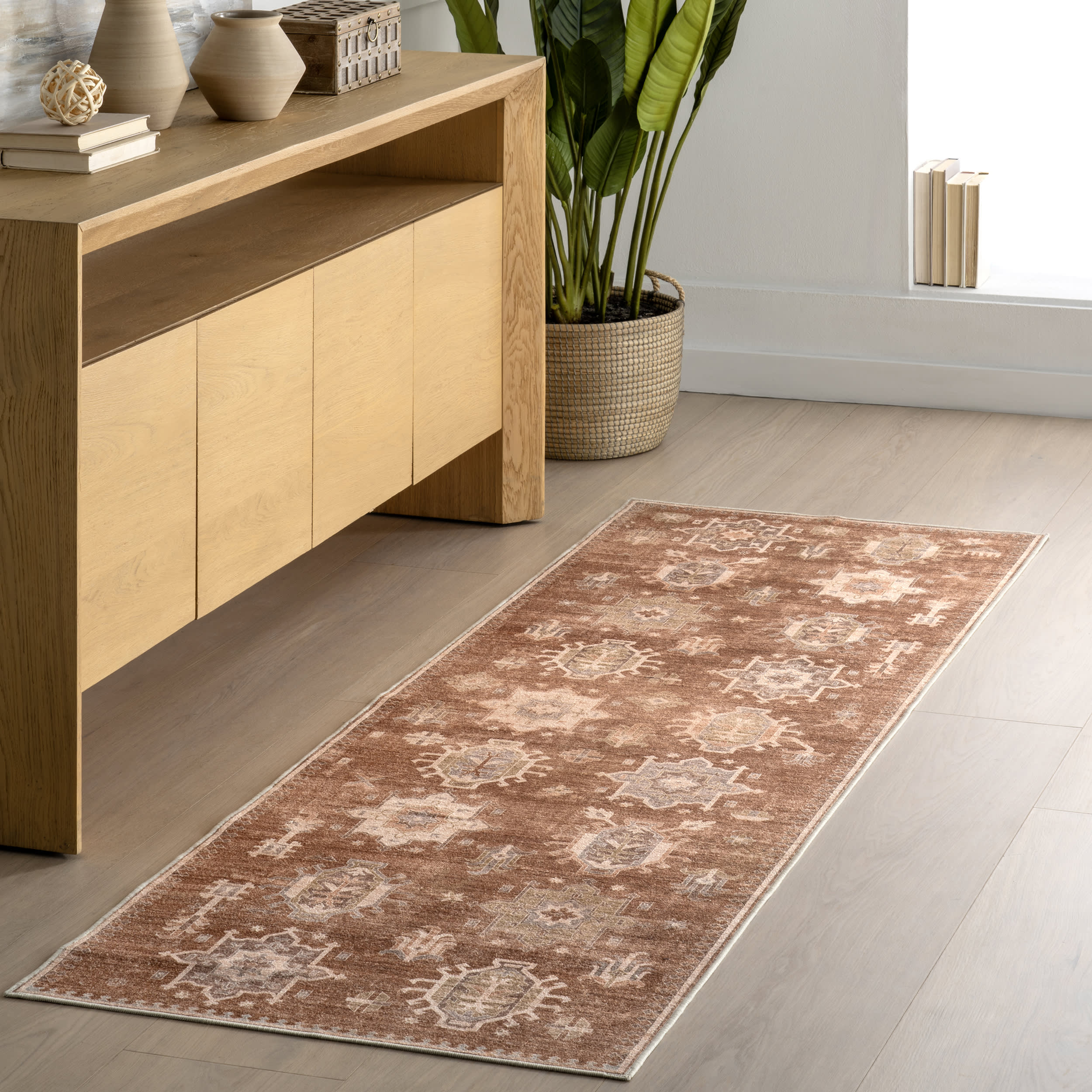 Thalia Medallion Washable Rug | Sienna Brown - Image 2