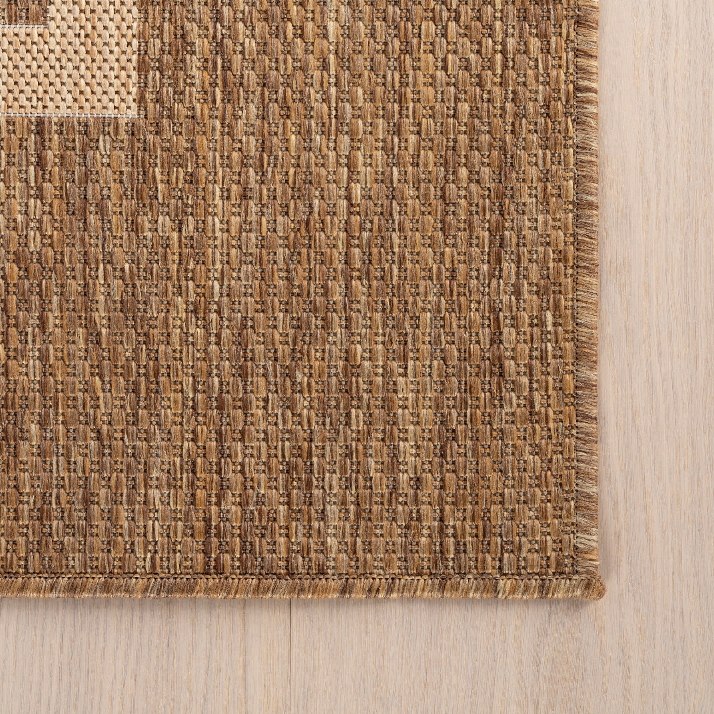 Thena Modern Bordered Indoor/Outdoor Rug | Brown - Image 4