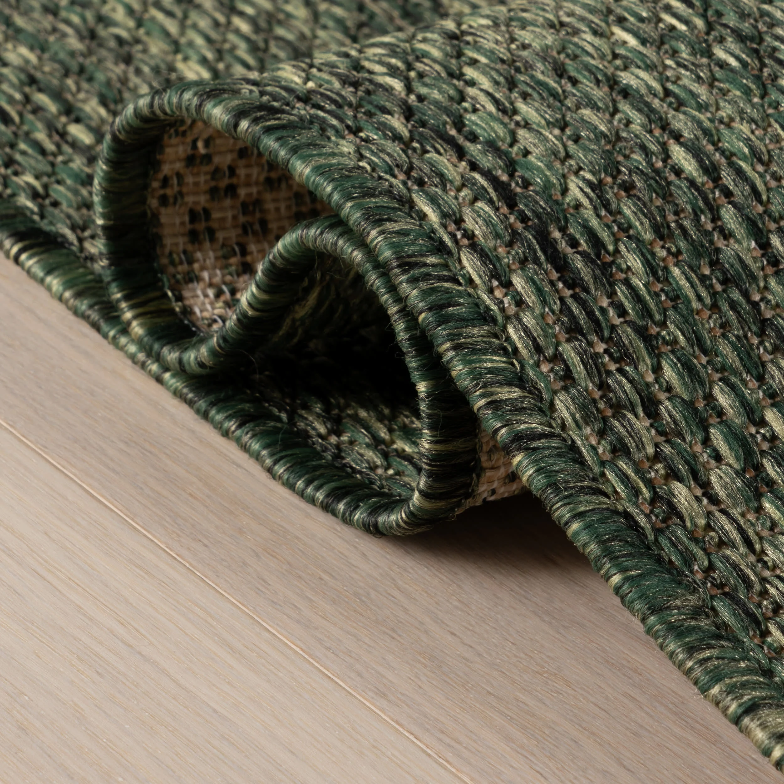 Thena Modern Bordered Indoor/Outdoor Rug | Green - Image 10