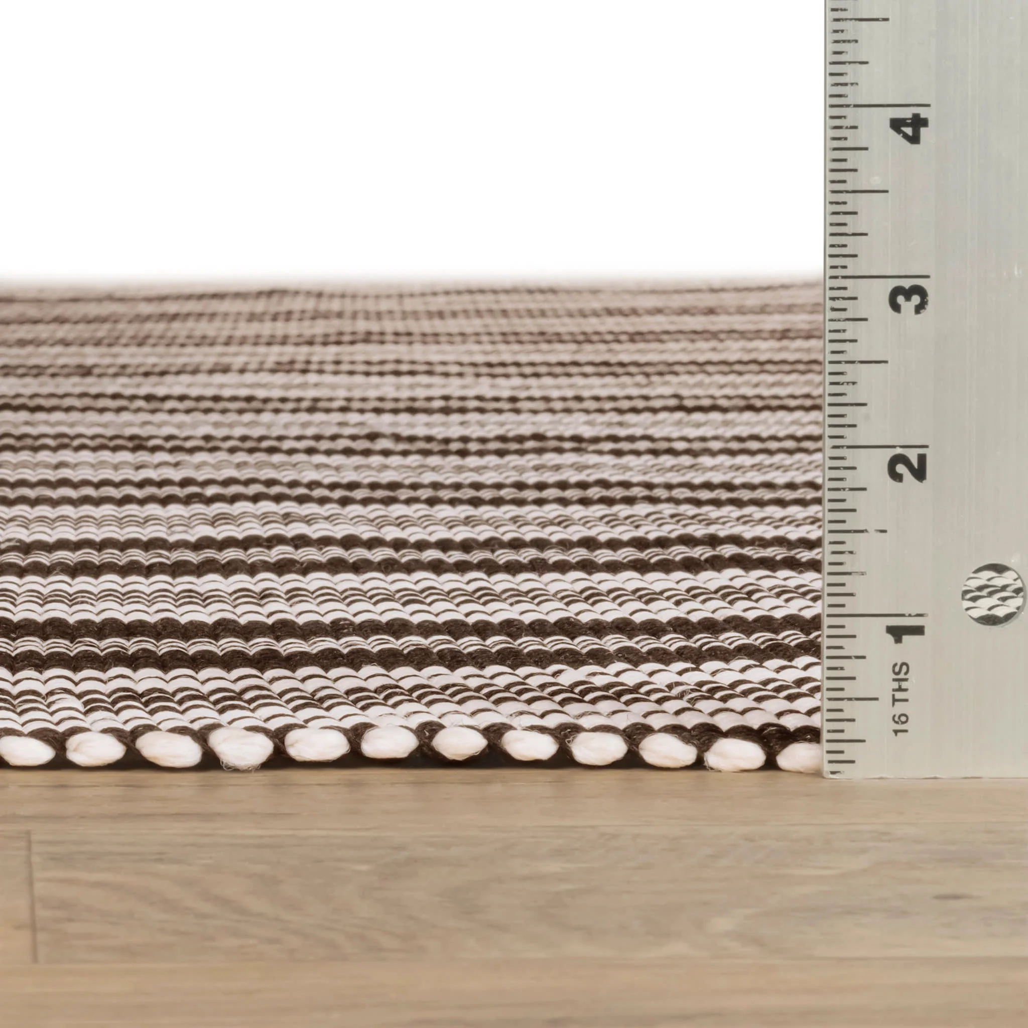 Ticking Stripe Handwoven Indoor/Outdoor Rug | Black/Ivory - Image 4
