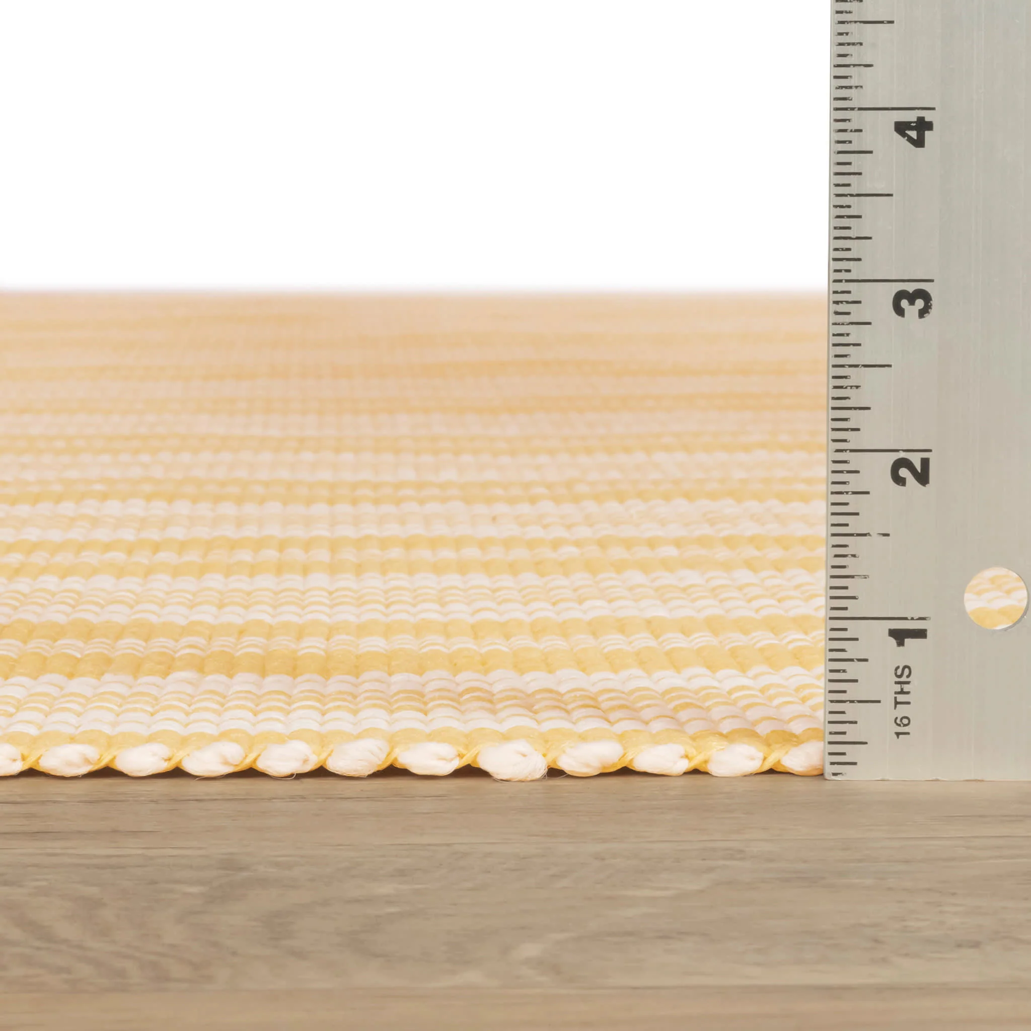 Ticking Stripe Handwoven Indoor/Outdoor Rug | Gold/Ivory - Image 4