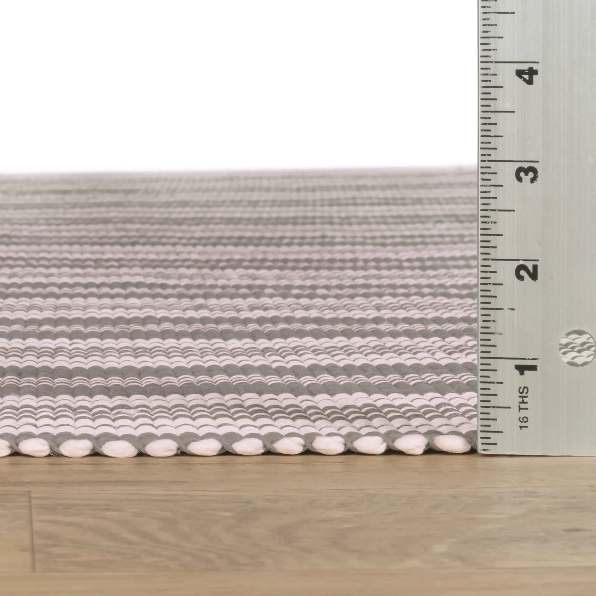 Ticking Stripe Handwoven Indoor/Outdoor Rug | Grey/Ivory - Image 4