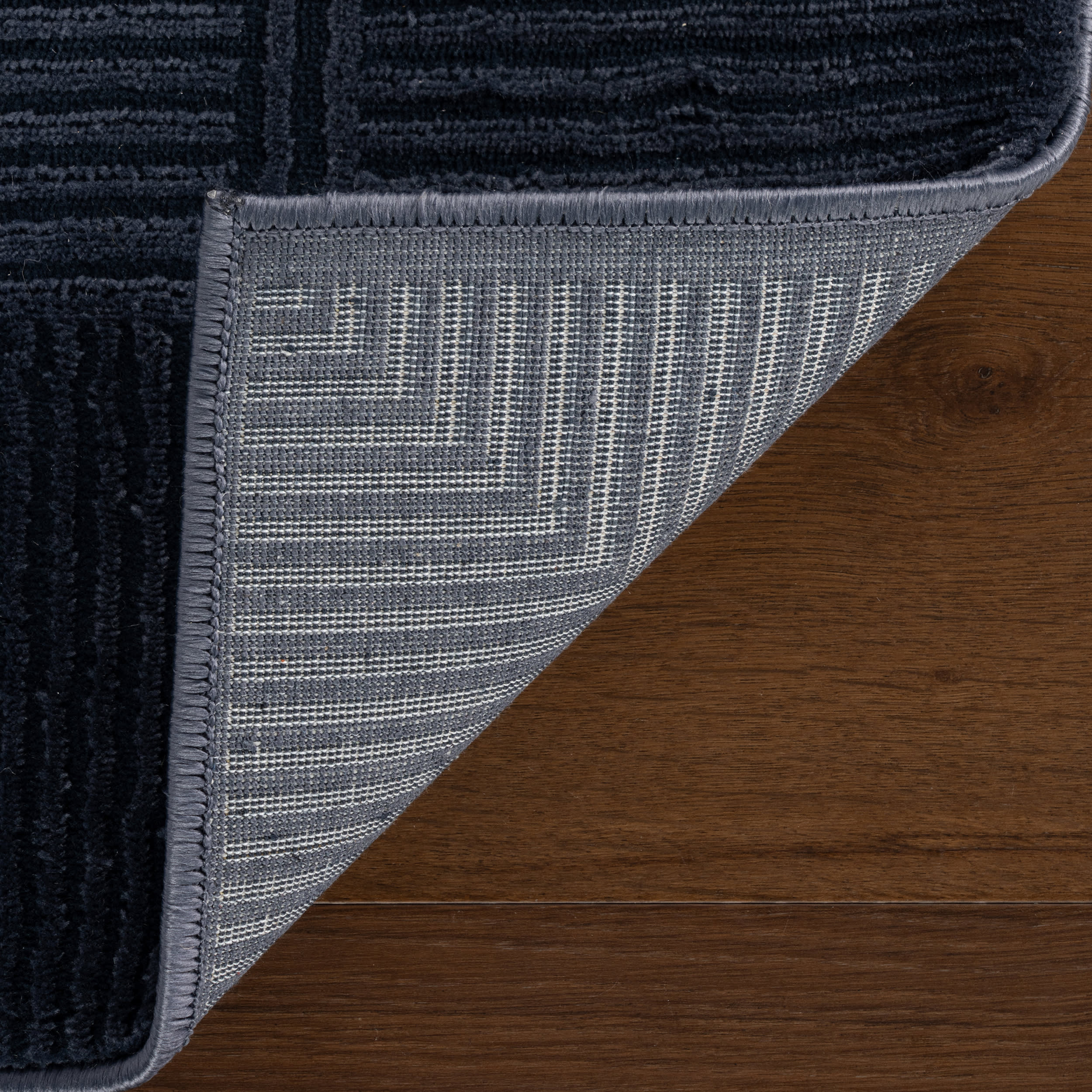 Tiera Bordered Plush Textured Washable Rug | Blue - Image 8