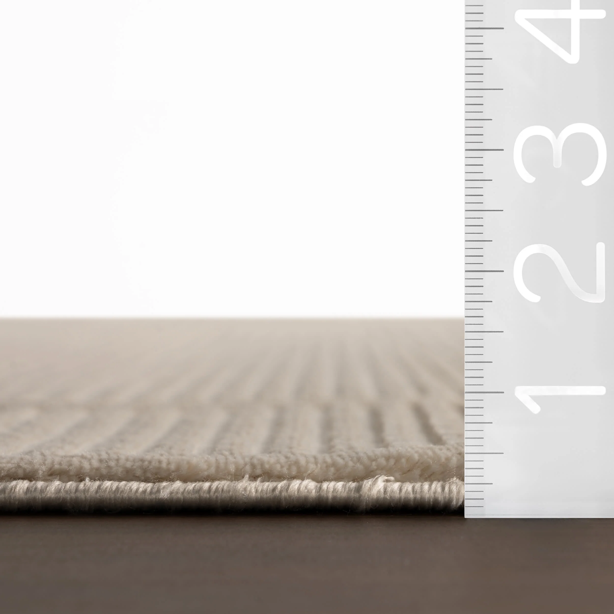 Tiera Bordered Plush Textured Washable Rug | Cream - Image 5