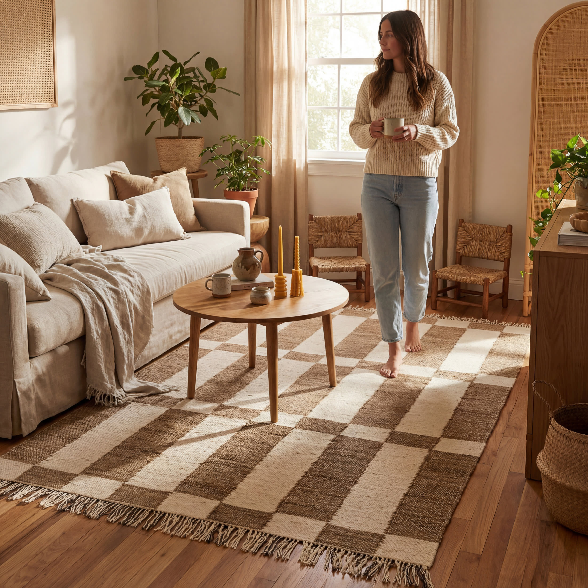Tierra Jute Modern Farmhouse Rug | Brown - Image 8