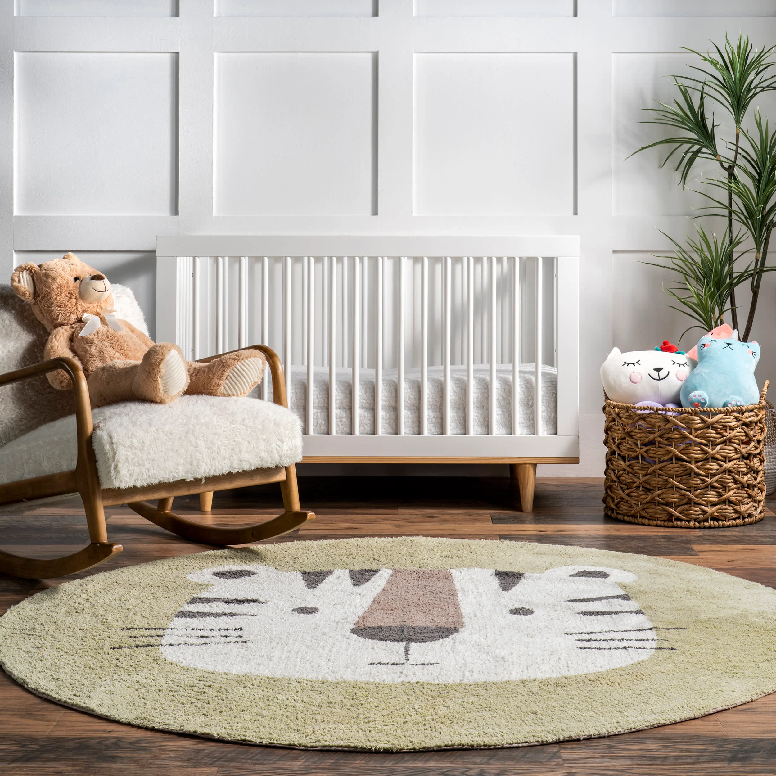 Tiger Nursery Washable Rug | Ivory - Image 4