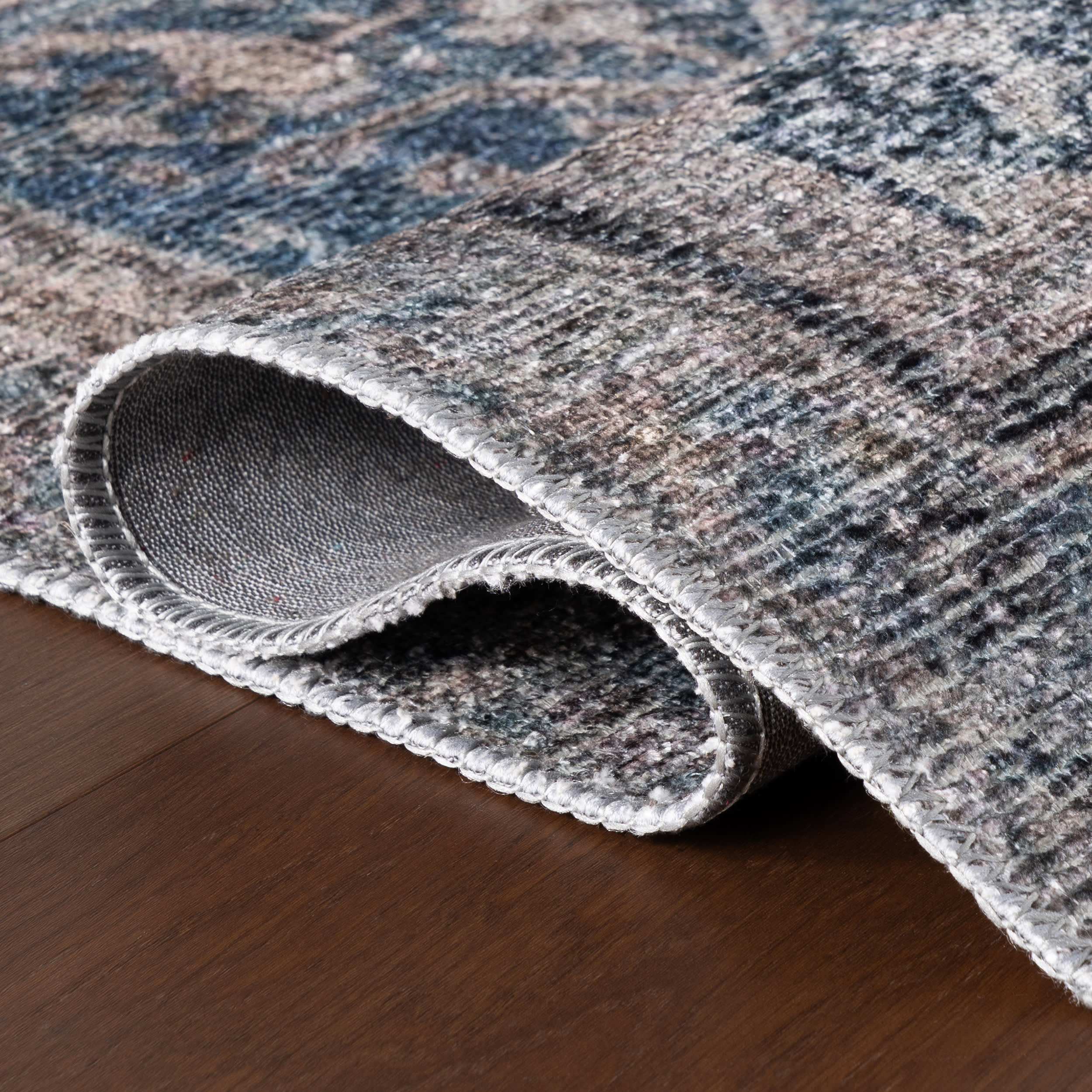 Tila Vintage & Distressed Washable Rug | Blue - Image 10