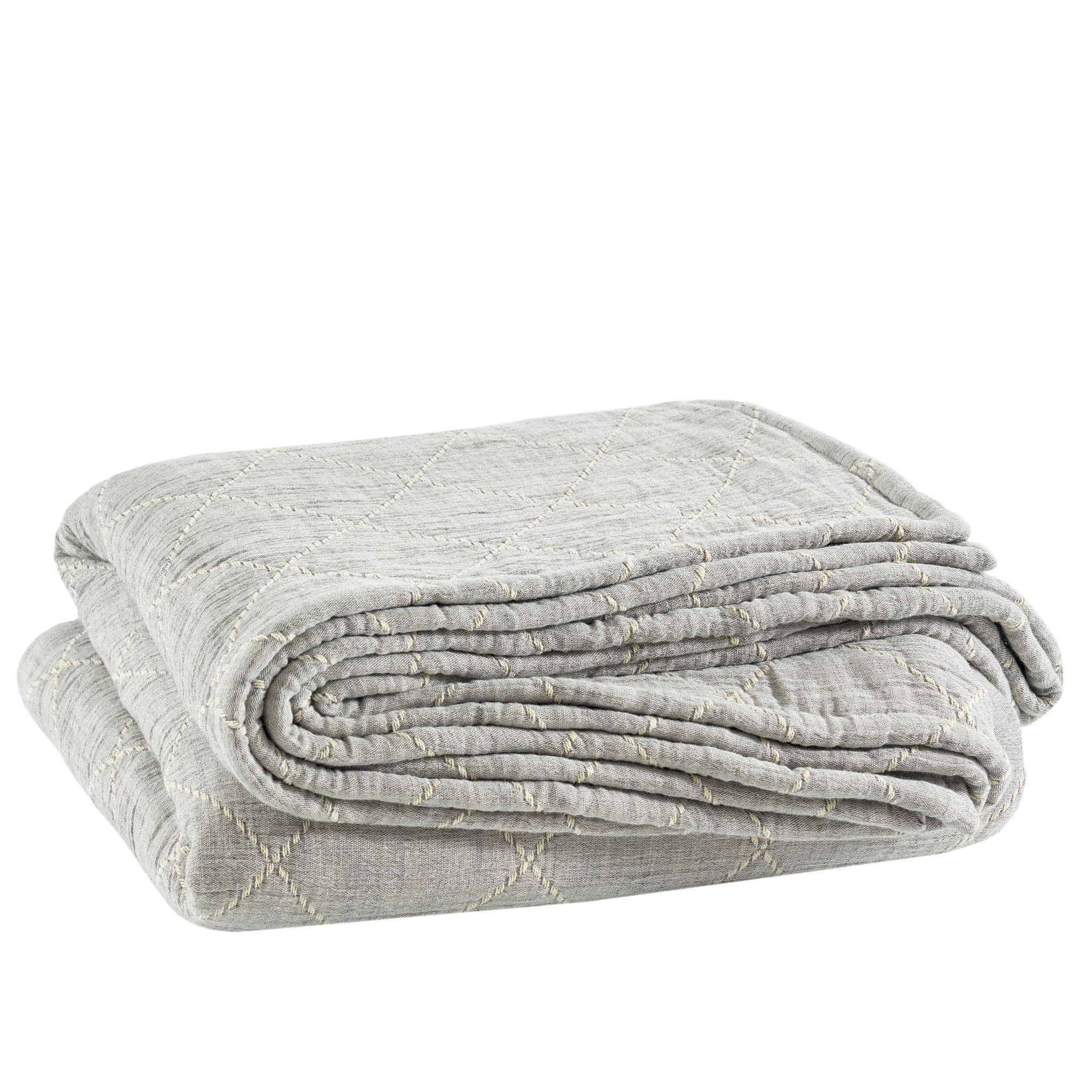 Tilden Matelasse Coverlet | Natural/Grey - Image 3