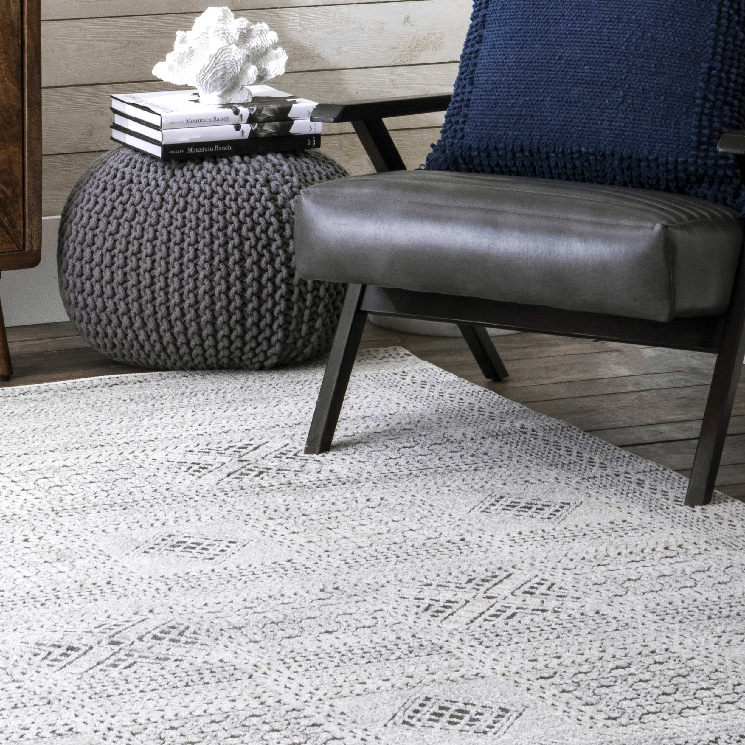 Tiled Patchwork Rug | Grey - Image 4