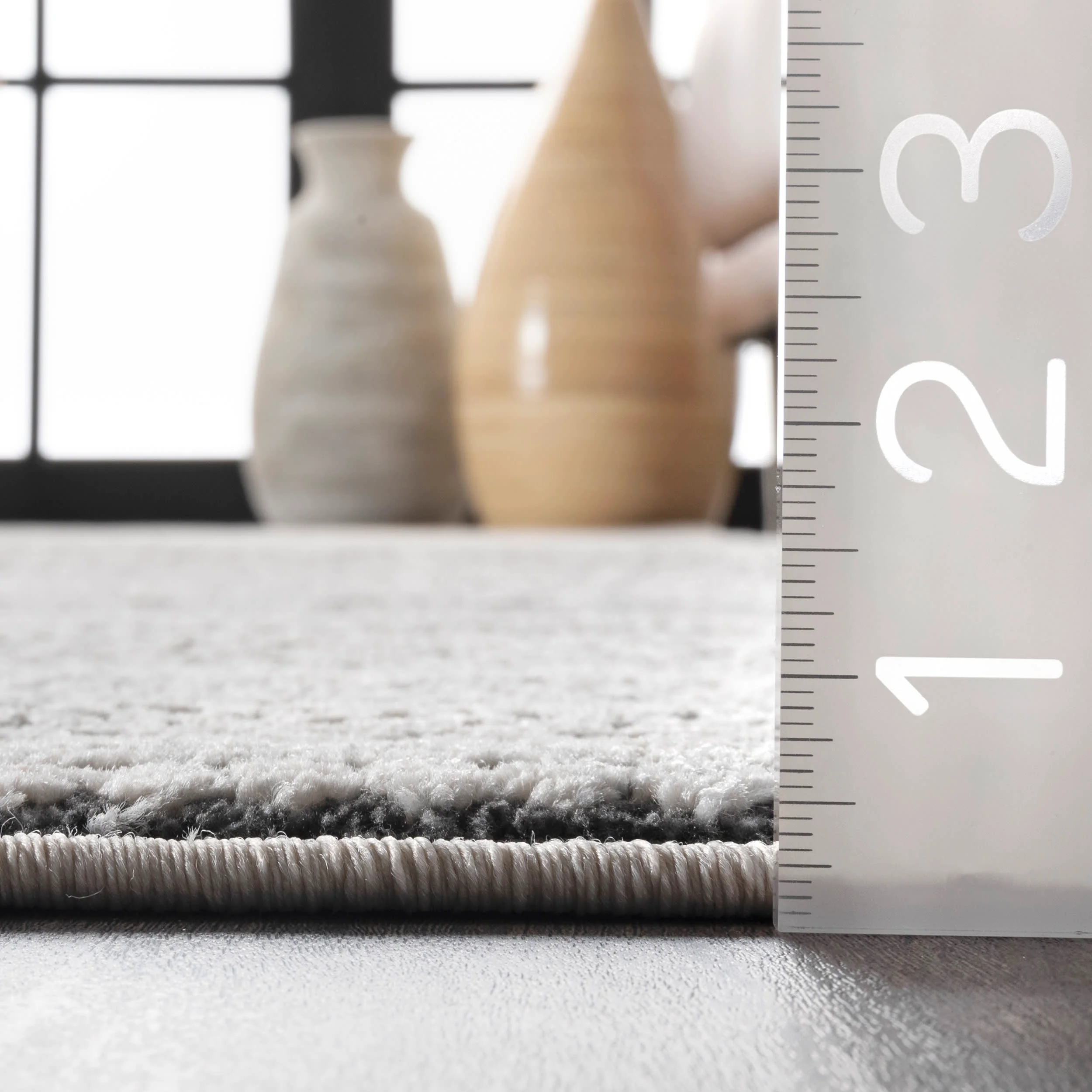 Tiled Patchwork Rug | Grey - Image 5