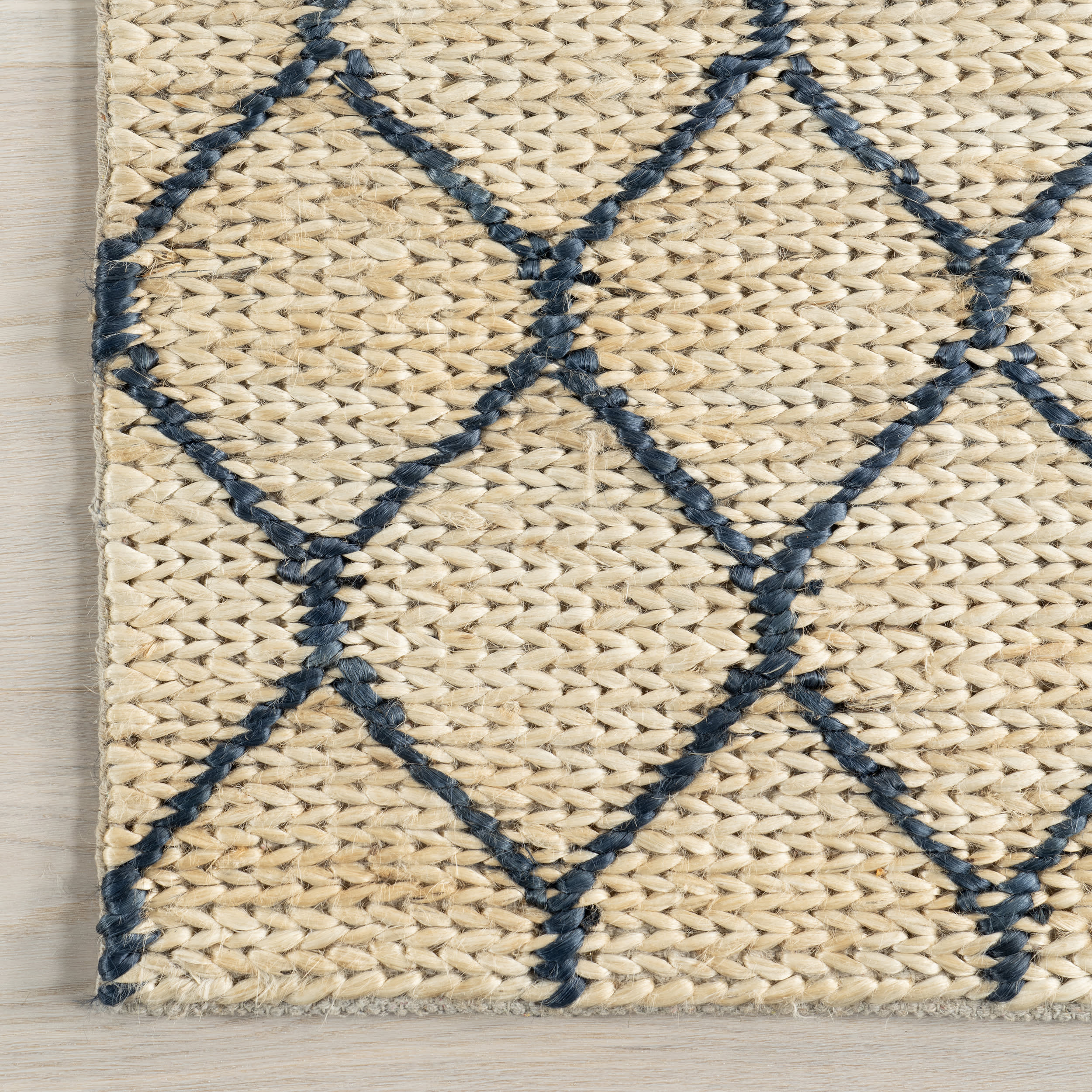 Tiles Handwoven Jute Rug | Blue - Image 3