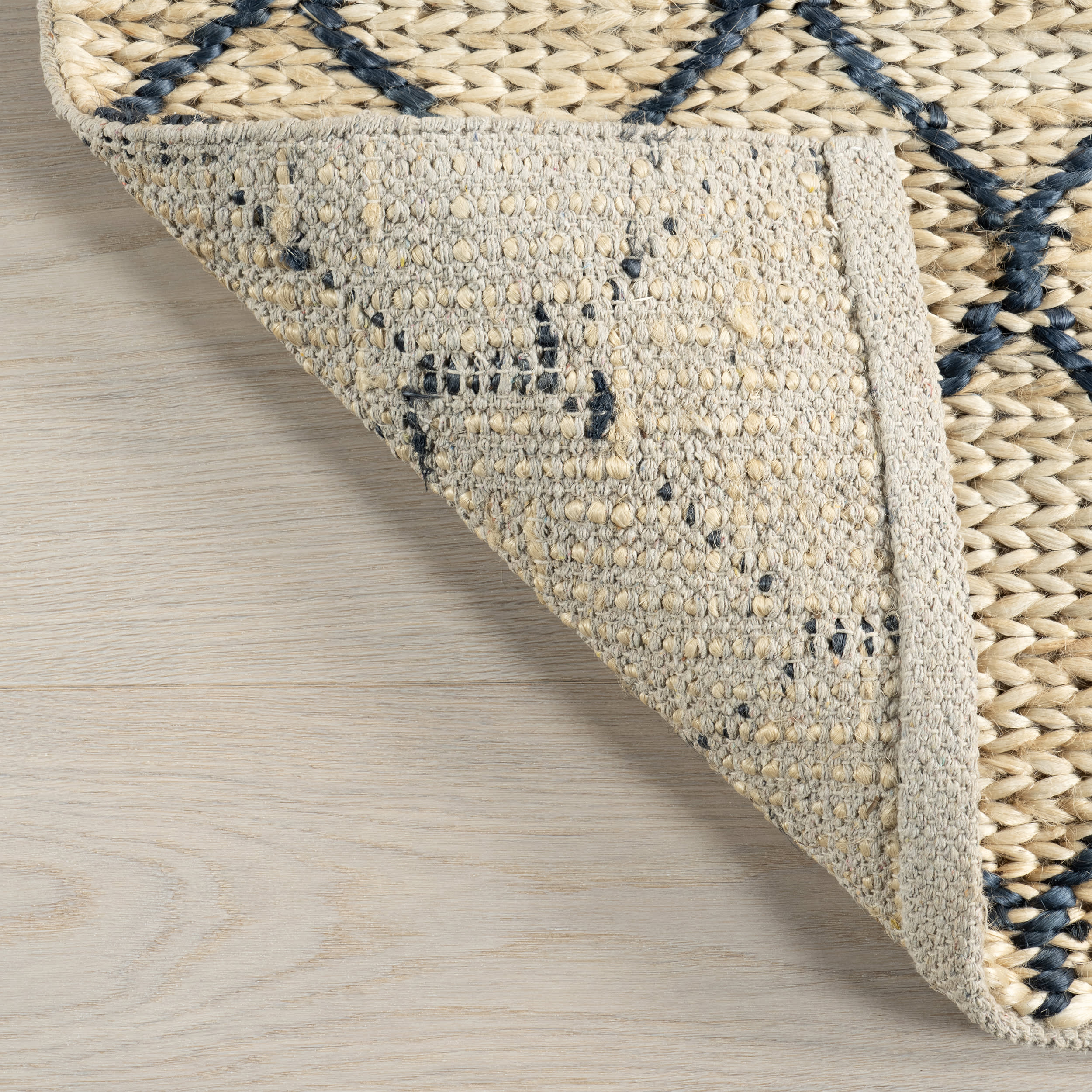 Tiles Handwoven Jute Rug | Blue - Image 6