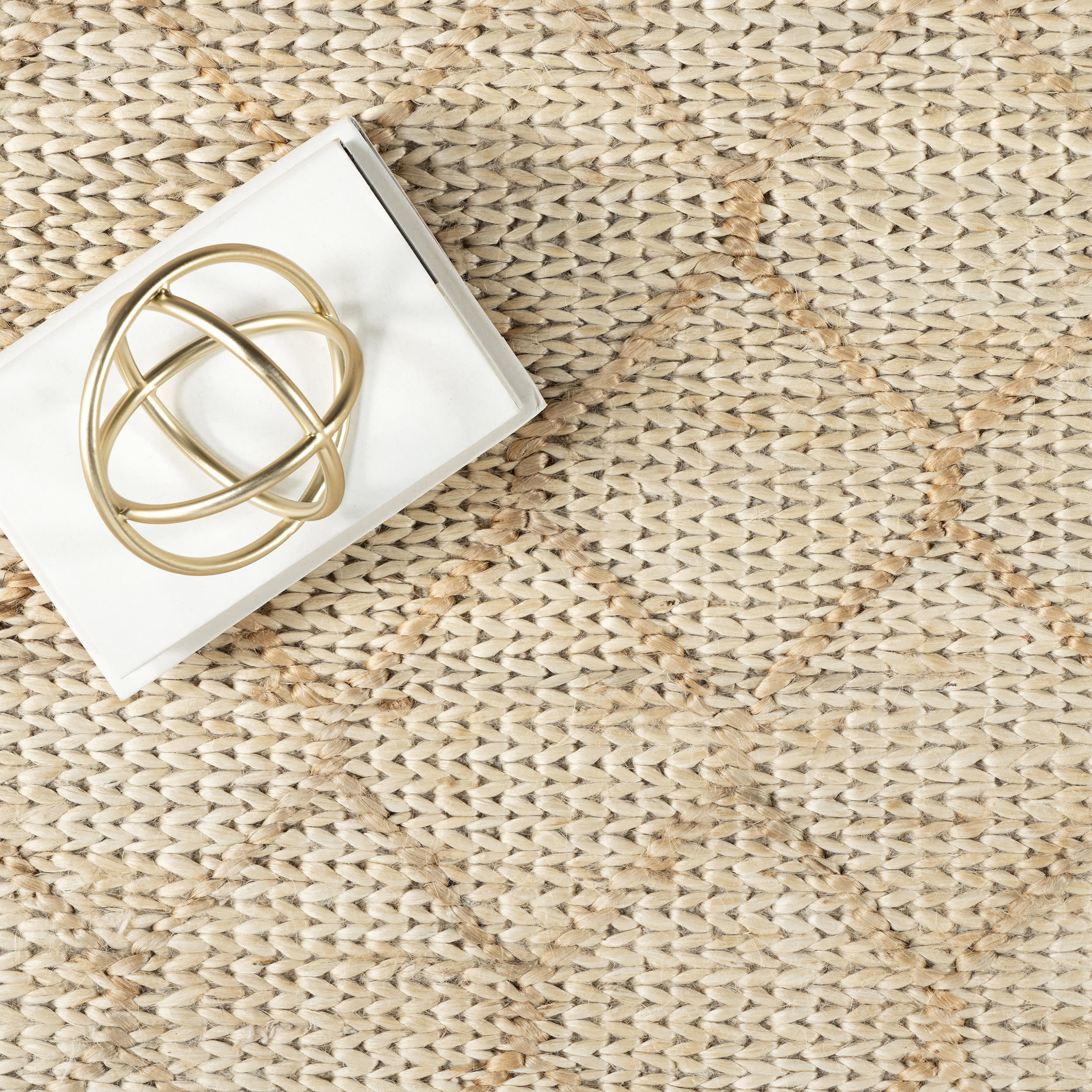 Tiles Handwoven Jute Rug | Ivory - Image 7