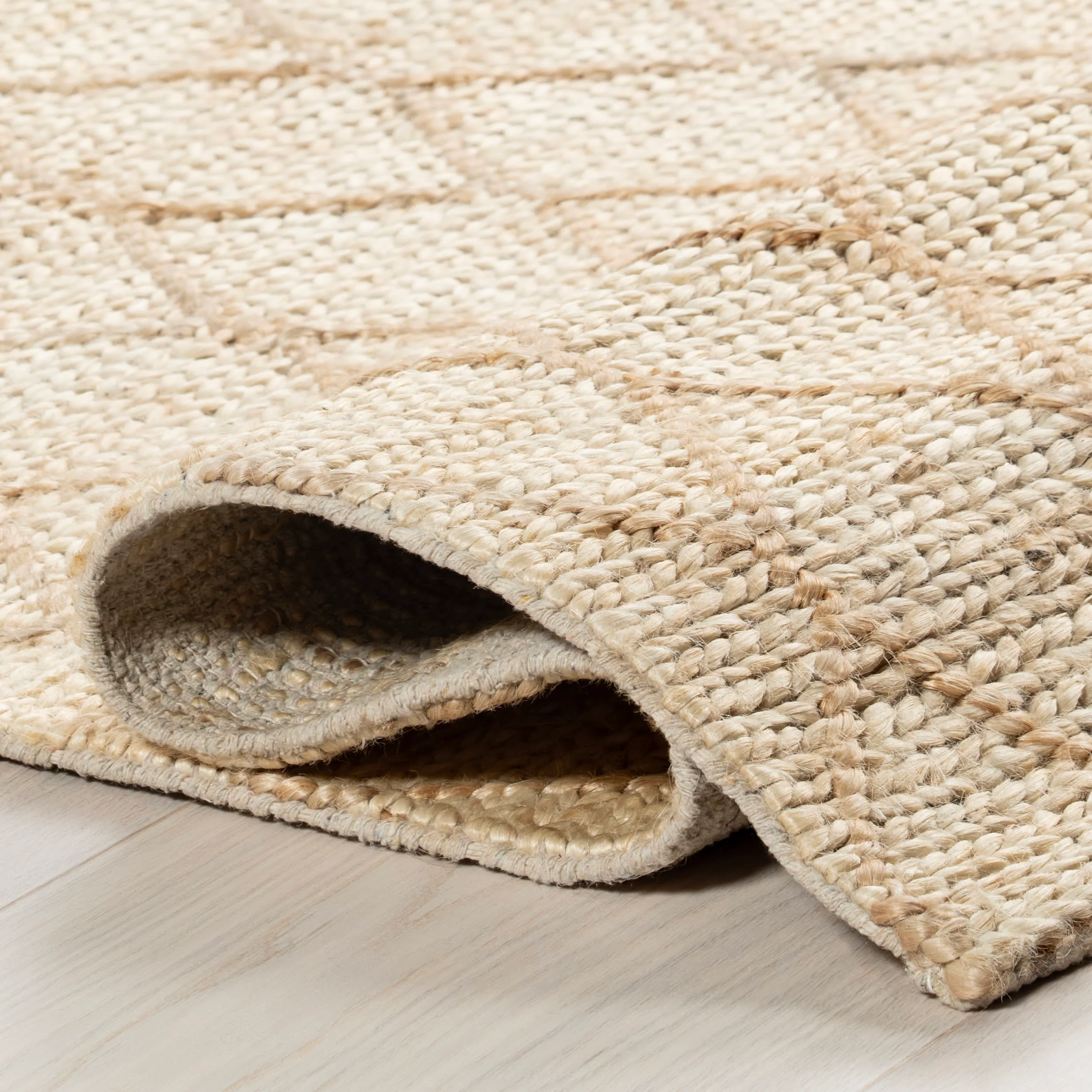 Tiles Handwoven Jute Rug | Ivory - Image 8