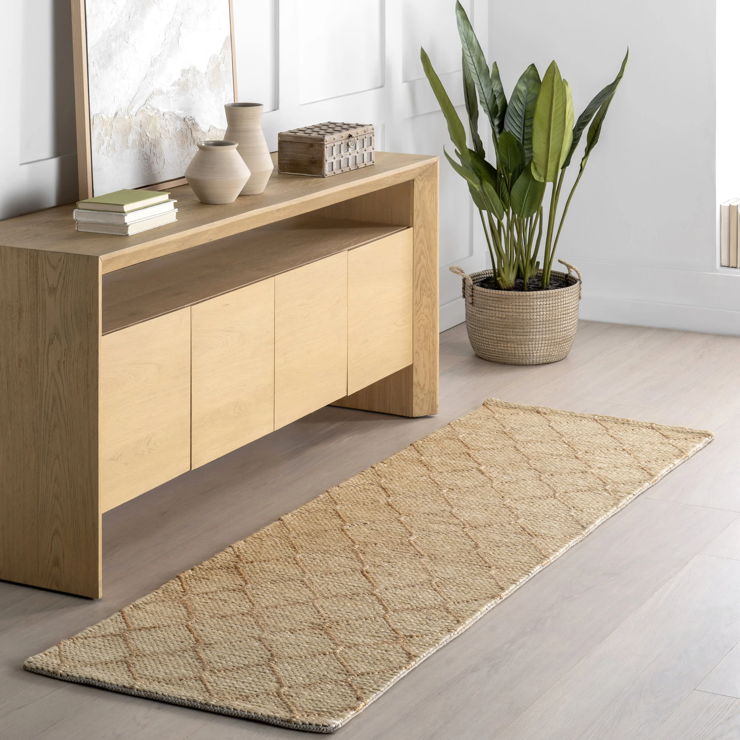 Tiles Handwoven Jute Rug | Ivory - Image 2