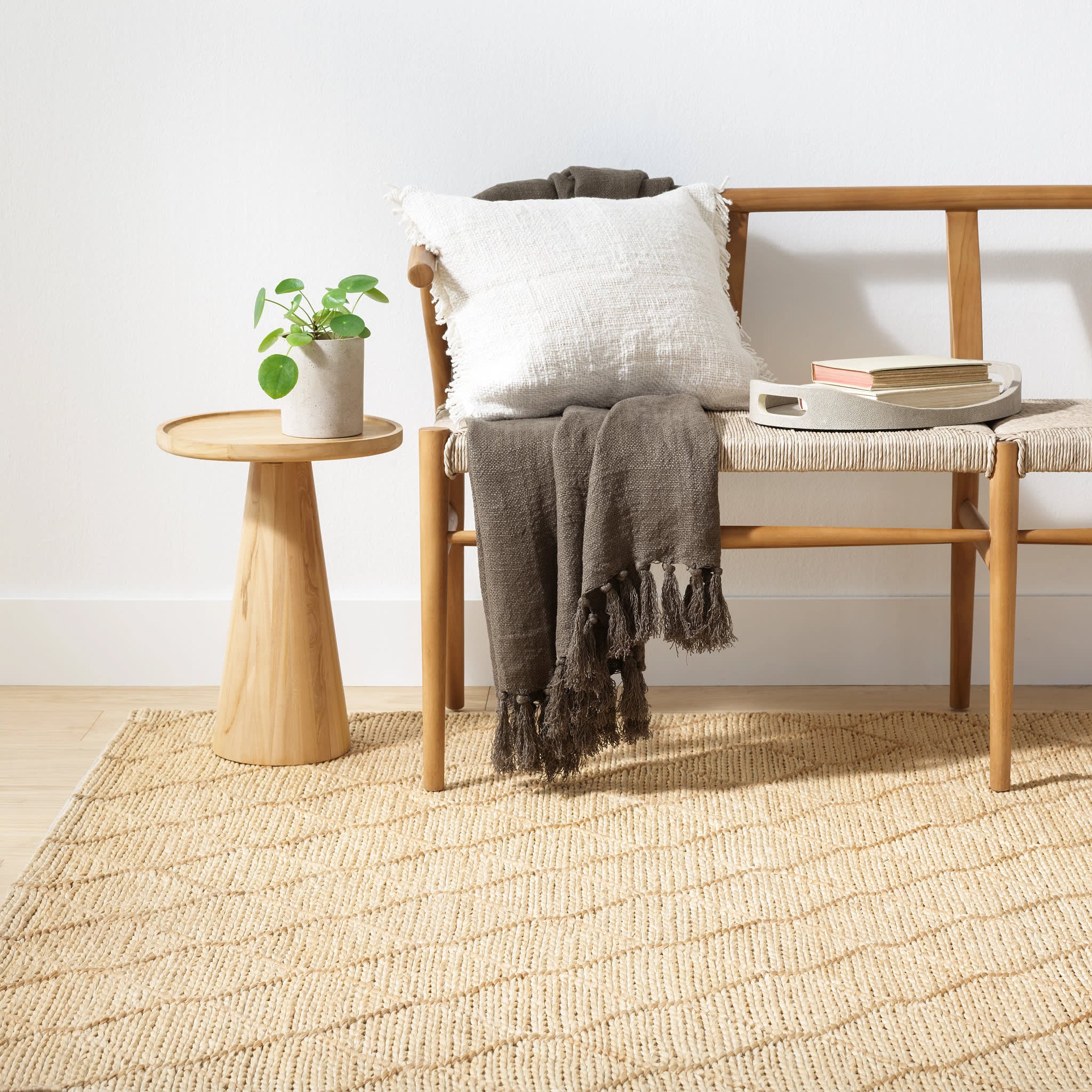 Tiles Handwoven Jute Rug | Natural - Image 2
