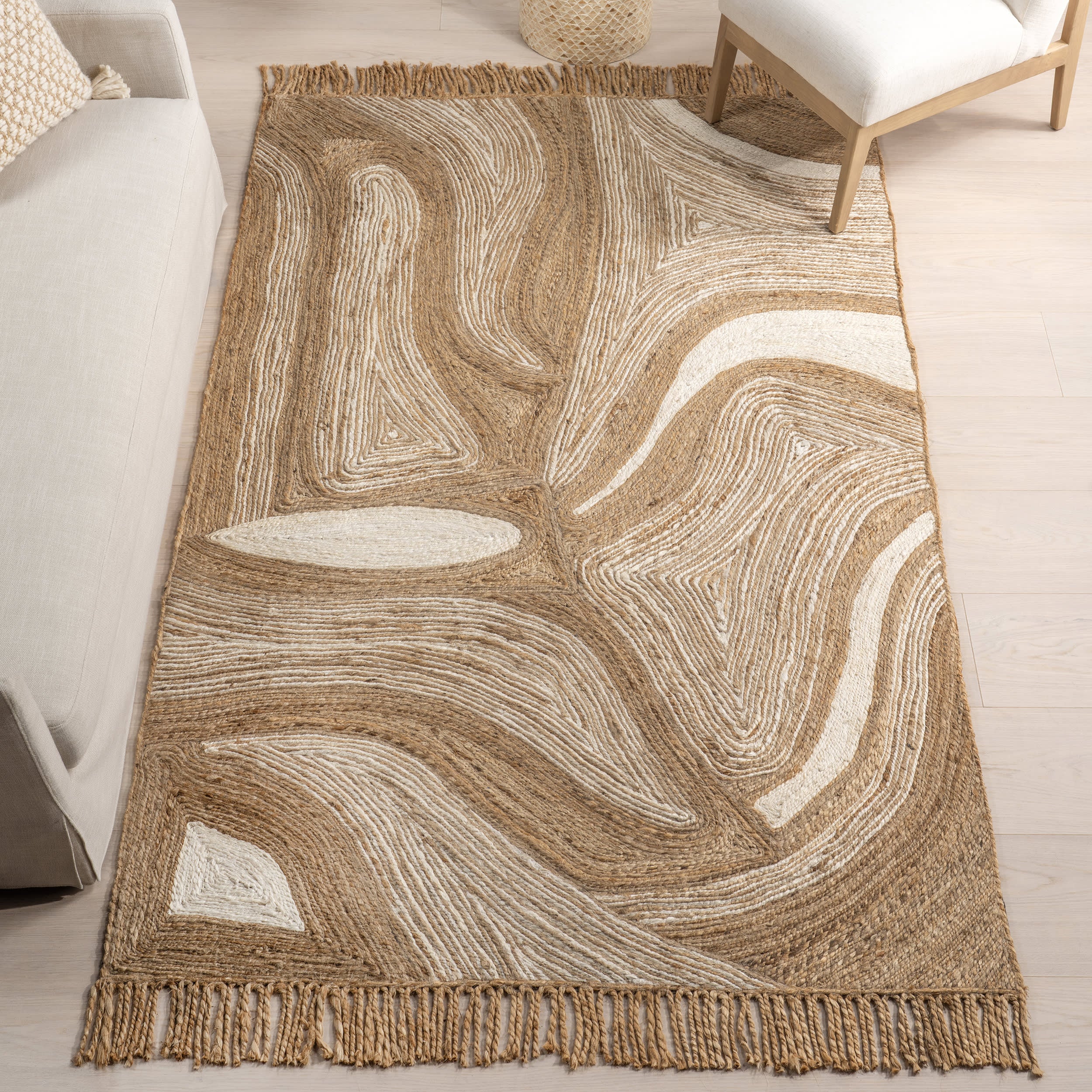 Tillie Marble Jute Tasseled Rug | Natural - Image 2