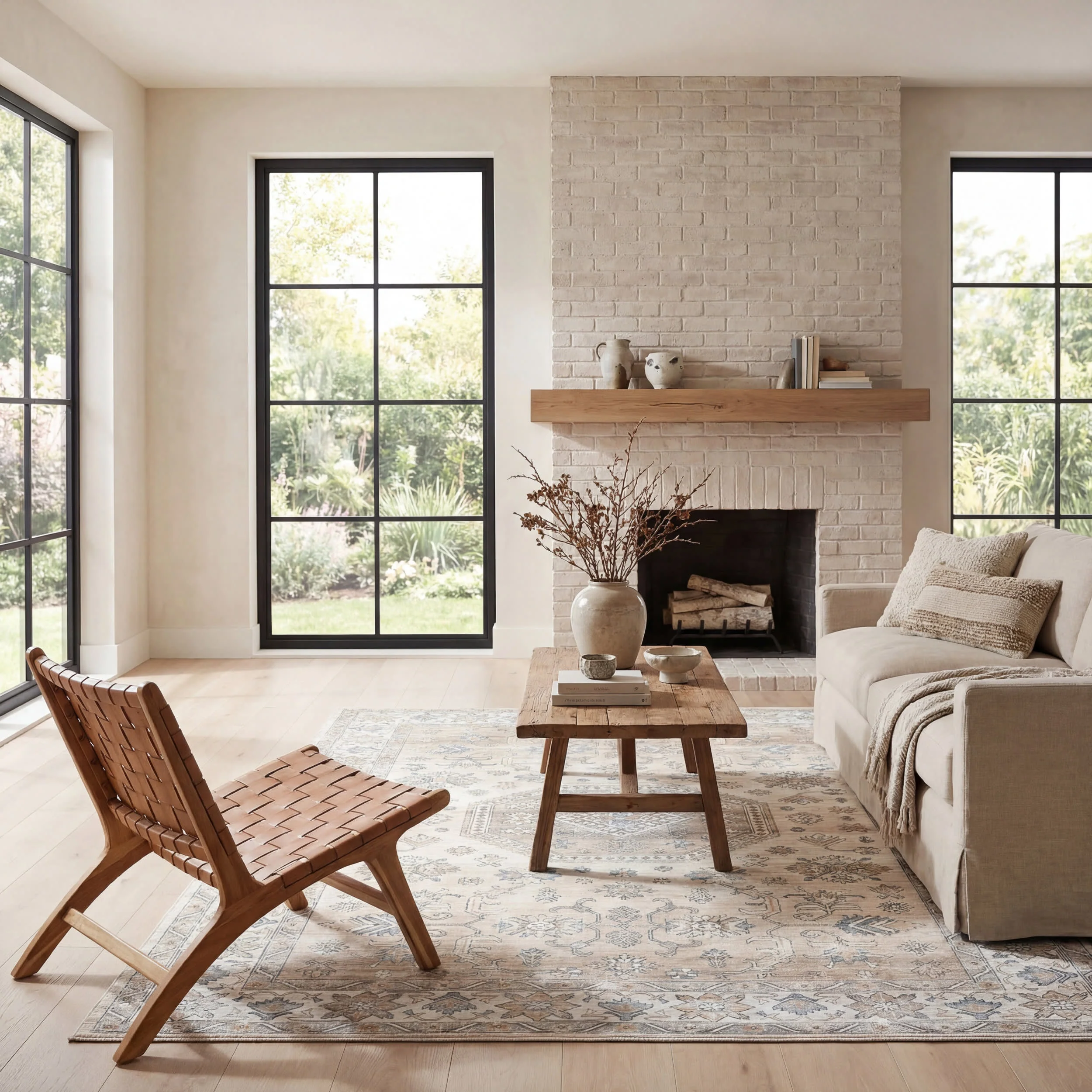 Timeless Charm Spill Proof Washable Rug | Beige - Image 2