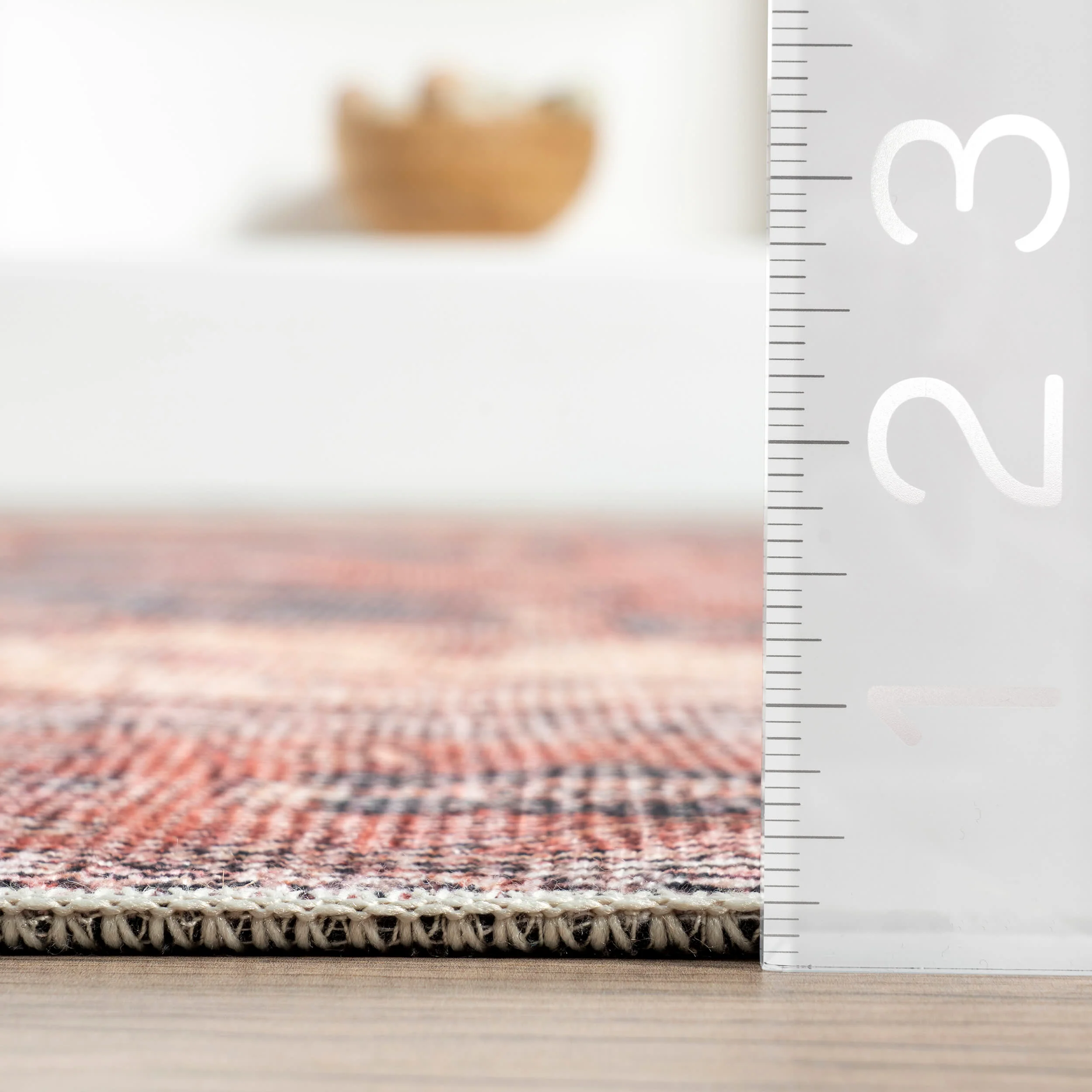 Timeworn Medallion Printed Rug | Pale Terracotta - Image 5