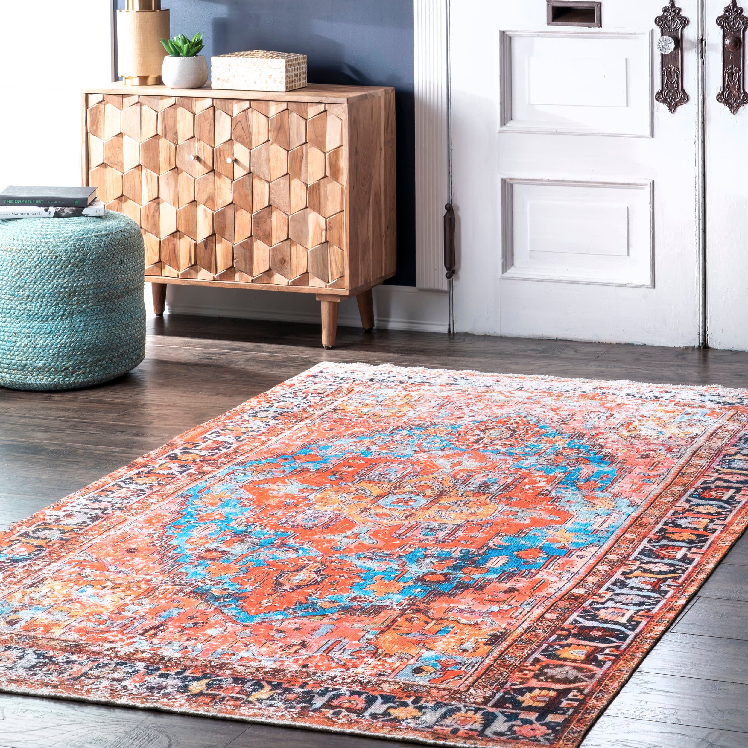 Timeworn Medallion Rug | Orange - Image 2