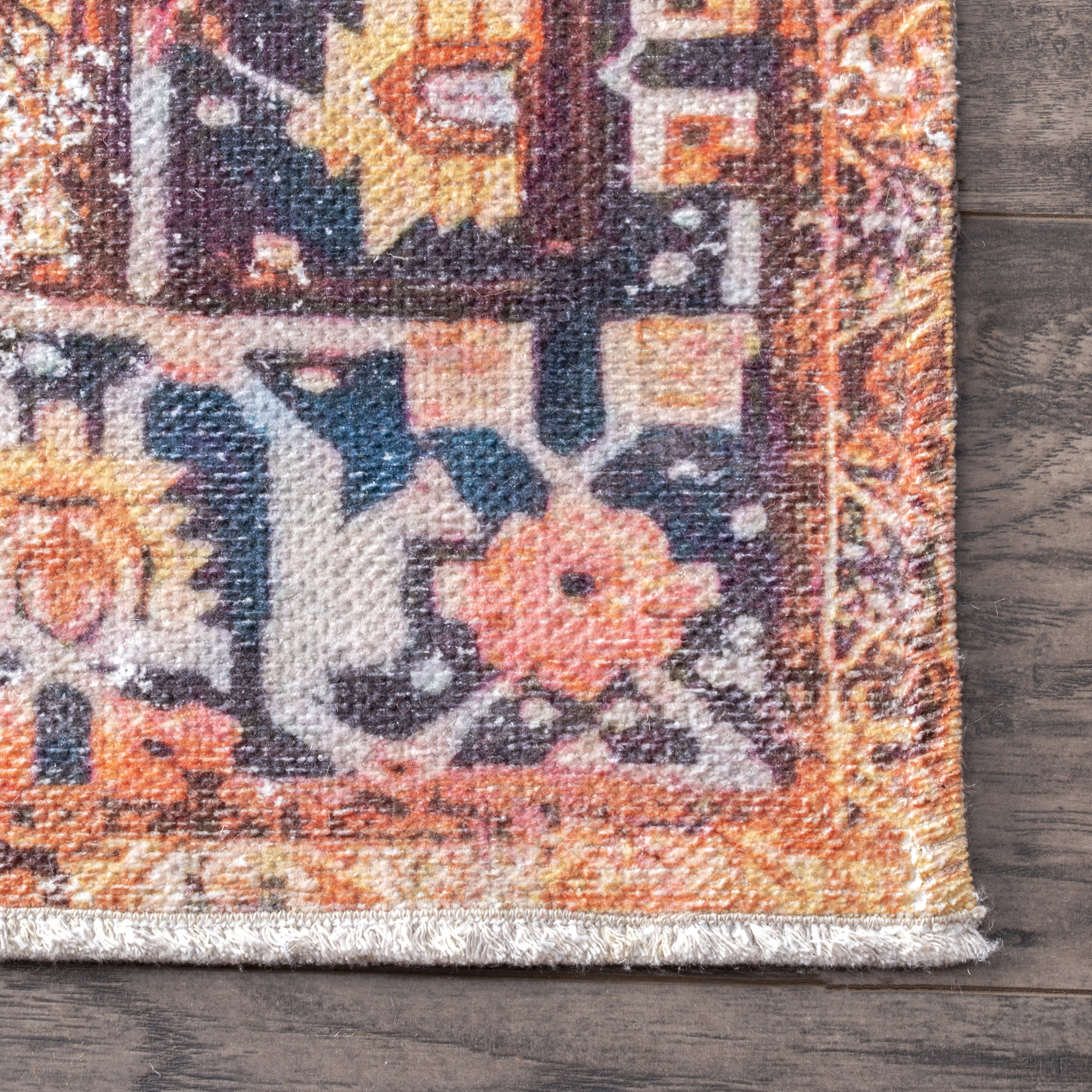 Timeworn Medallion Rug | Orange - Image 3