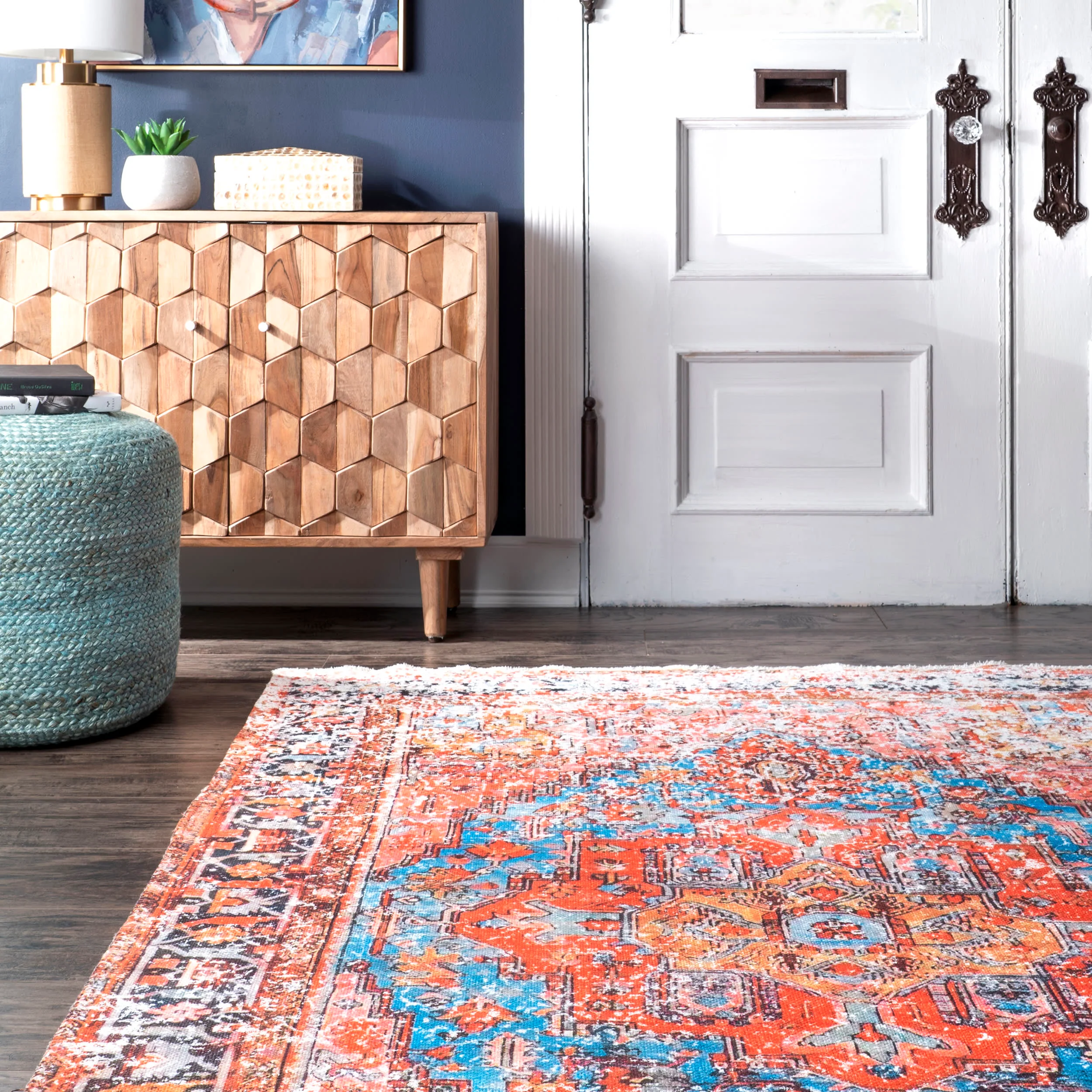 Timeworn Medallion Rug | Orange - Image 4