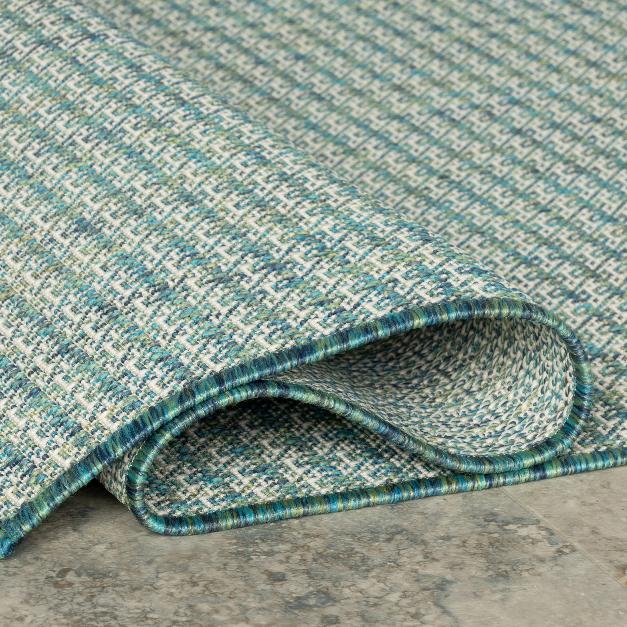 Tirzah Modern Indoor/Outdoor Rug | Teal - Image 4