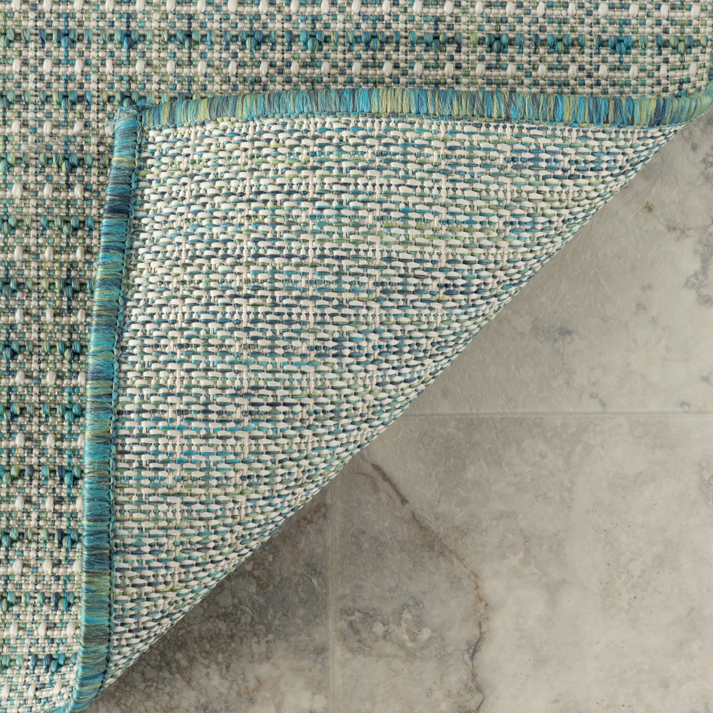 Tirzah Modern Indoor/Outdoor Rug | Teal - Image 8