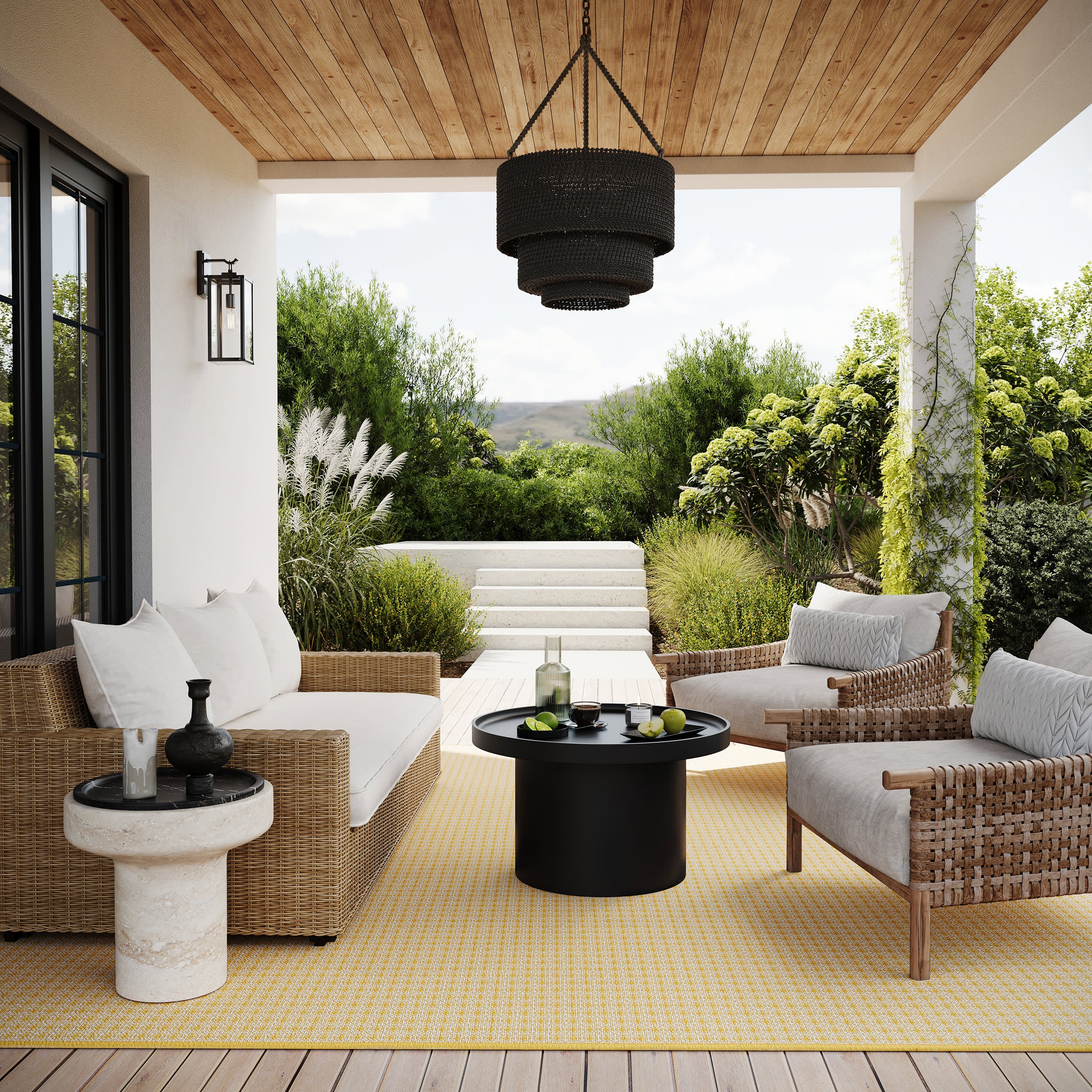 Tirzah Modern Indoor/Outdoor Rug | Yellow - Image 2