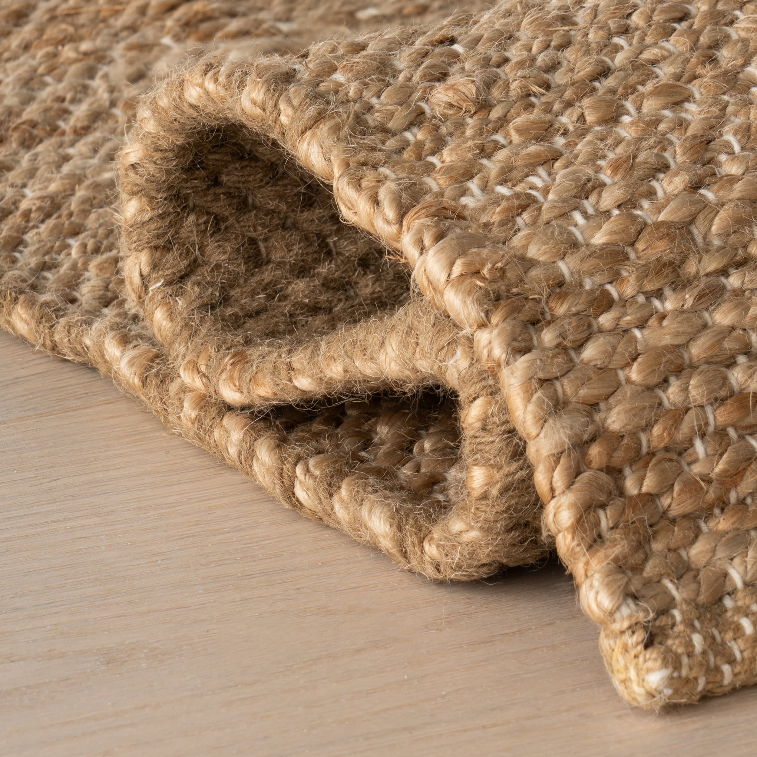 Tiziri Striped Moroccan Hand Woven Jute Rug | Brown - Image 11