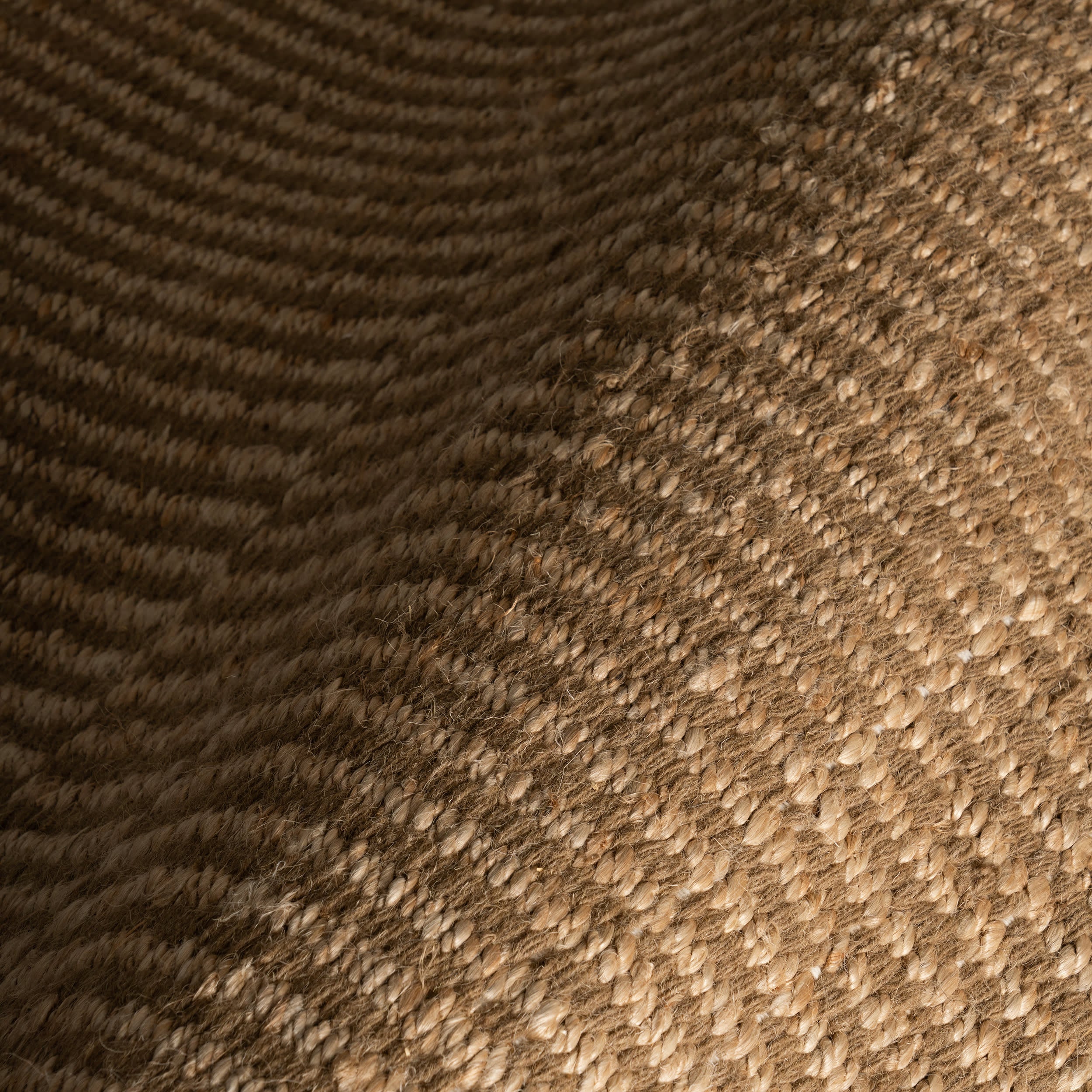 Tiziri Striped Moroccan Hand Woven Jute Rug | Brown - Image 3