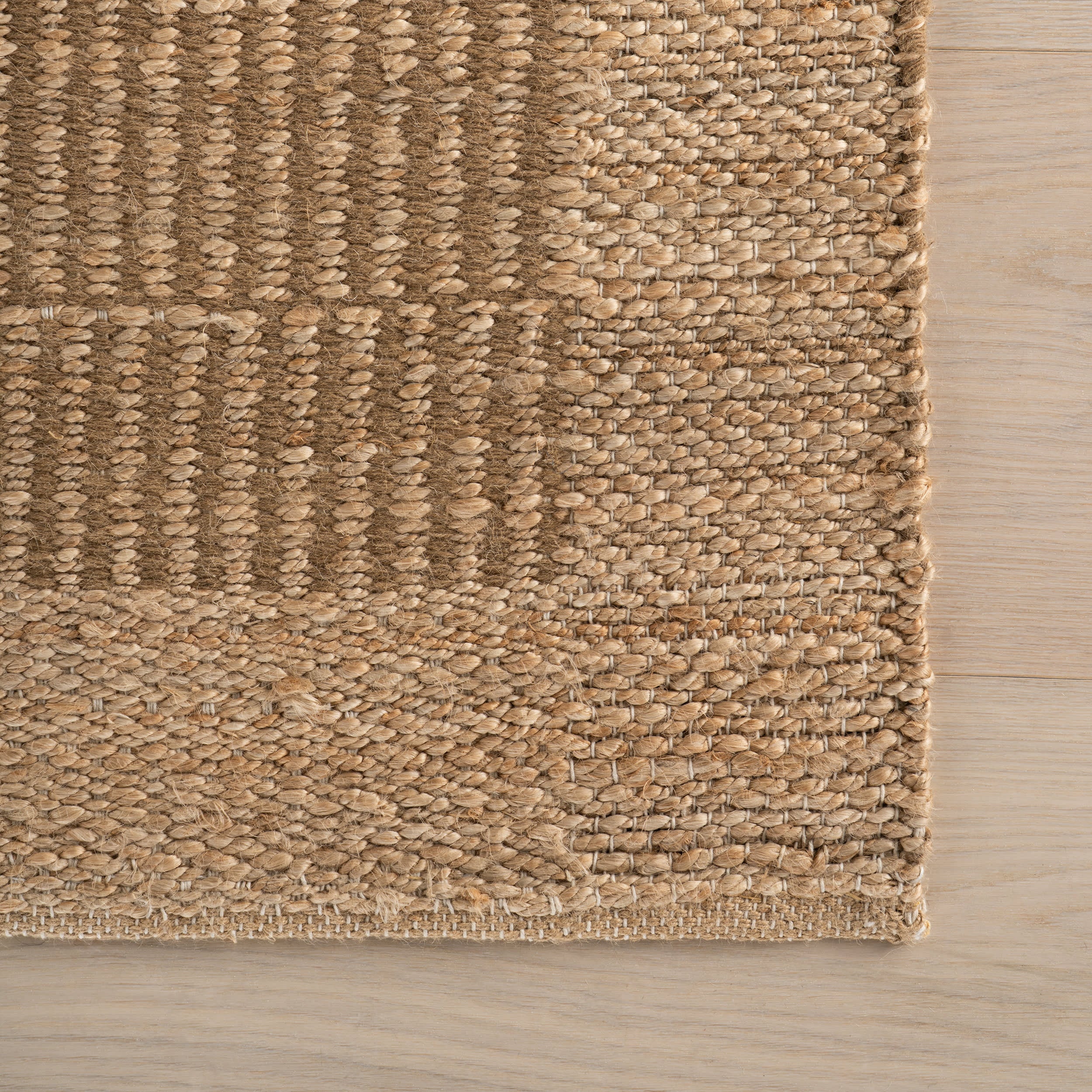 Tiziri Striped Moroccan Hand Woven Jute Rug | Brown - Image 4