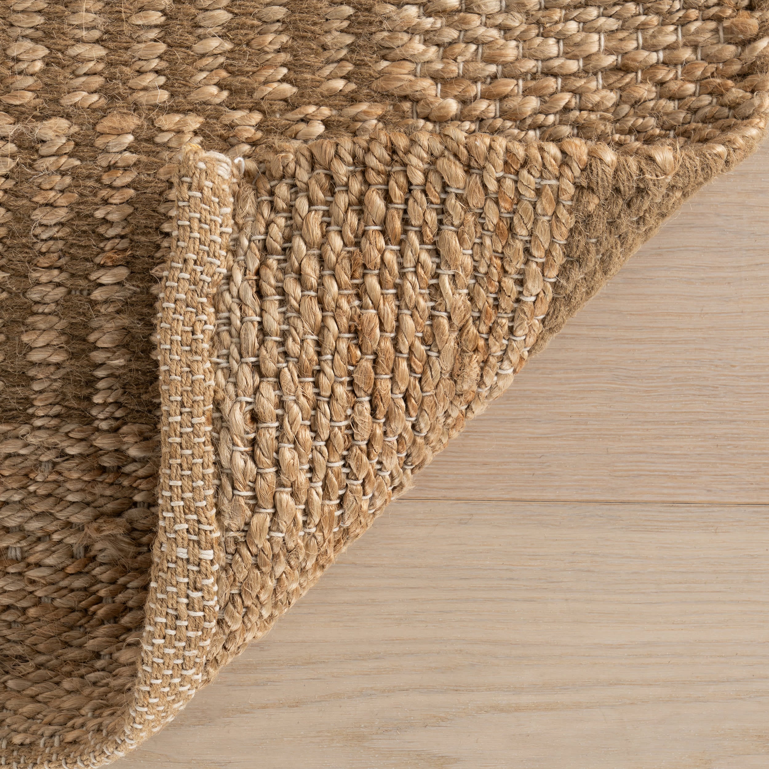 Tiziri Striped Moroccan Hand Woven Jute Rug | Brown - Image 8
