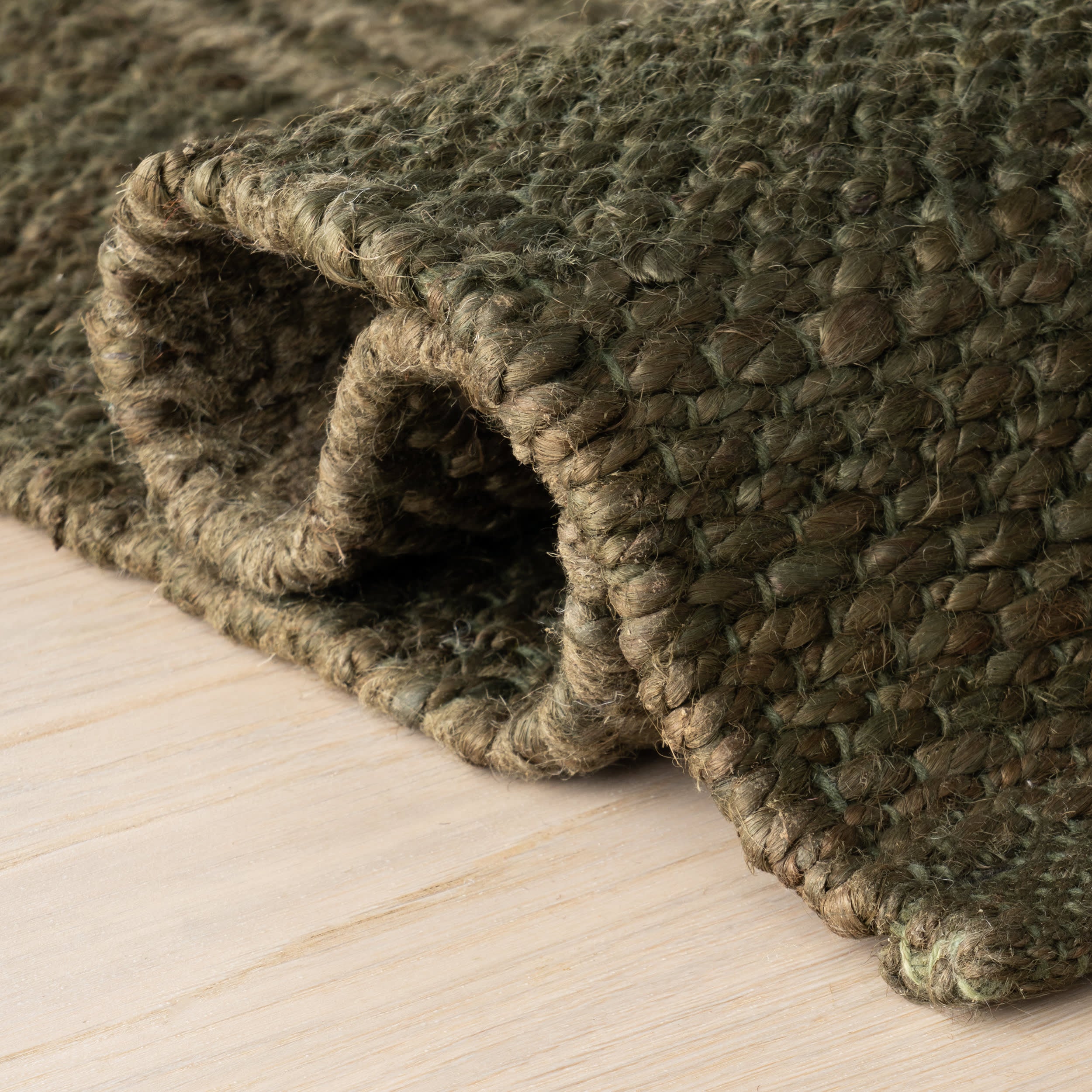 Tiziri Striped Moroccan Hand Woven Jute Rug | Green - Image 11