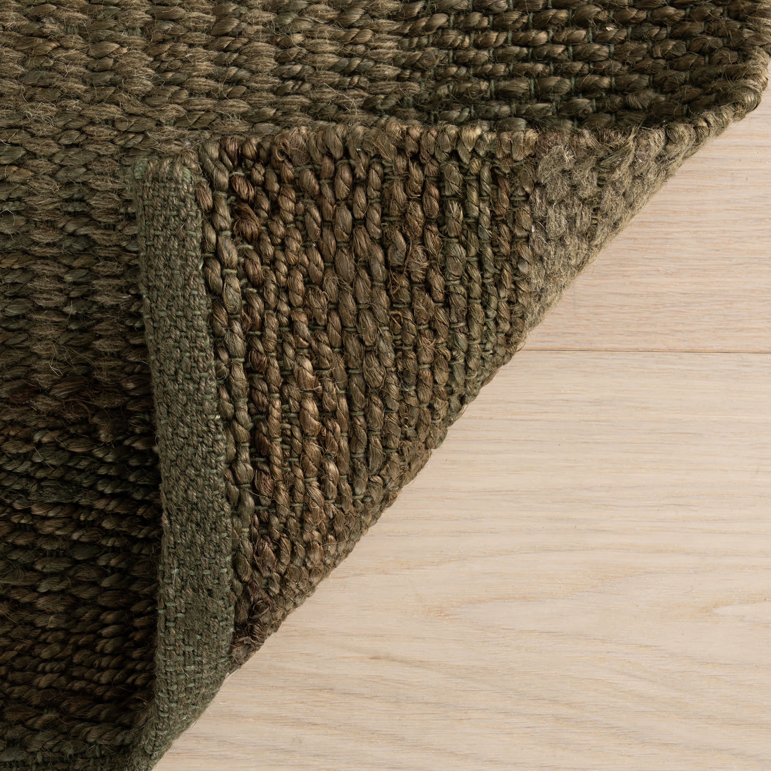 Tiziri Striped Moroccan Hand Woven Jute Rug | Green - Image 8