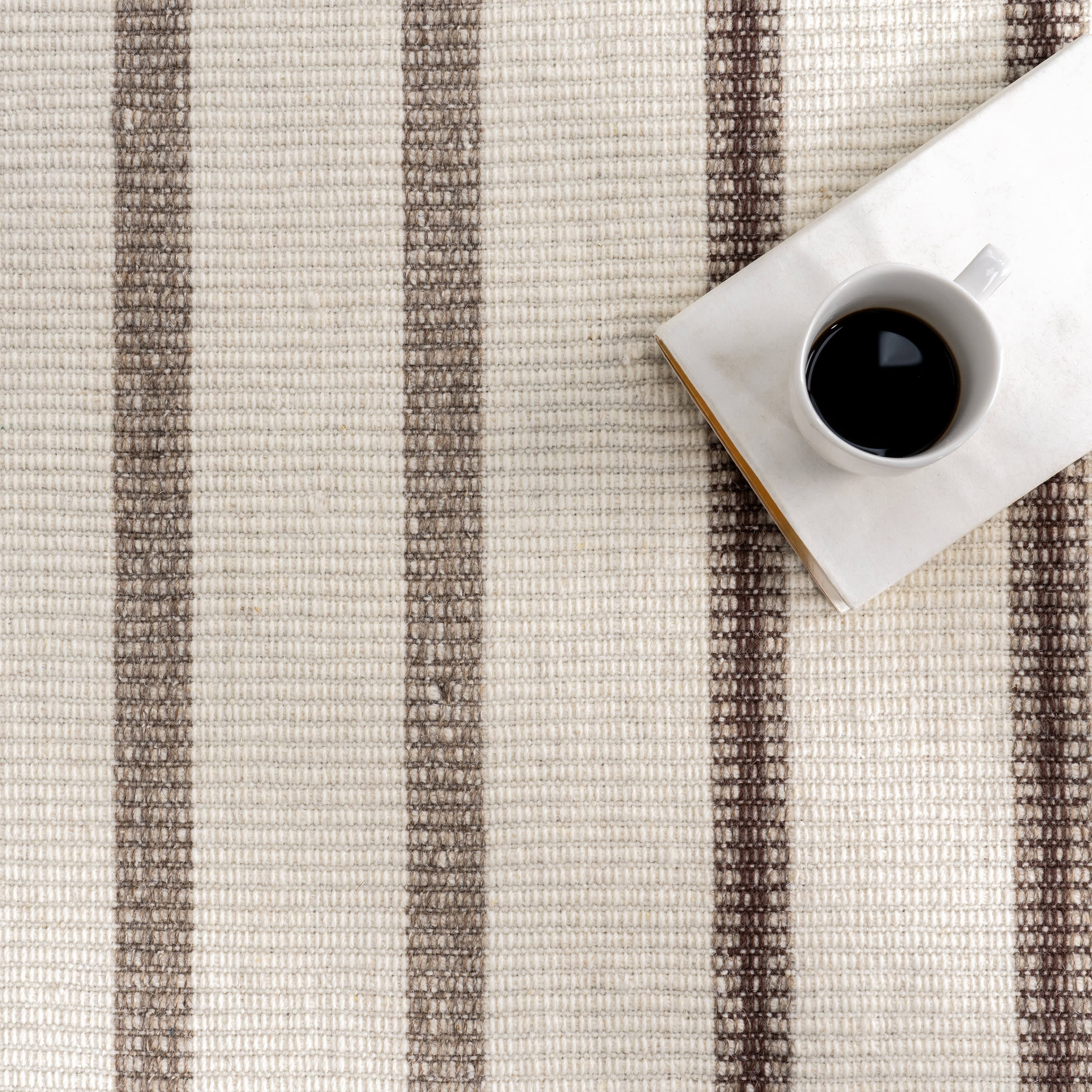 Toluca Striped Wool Rug | Ivory - Image 7