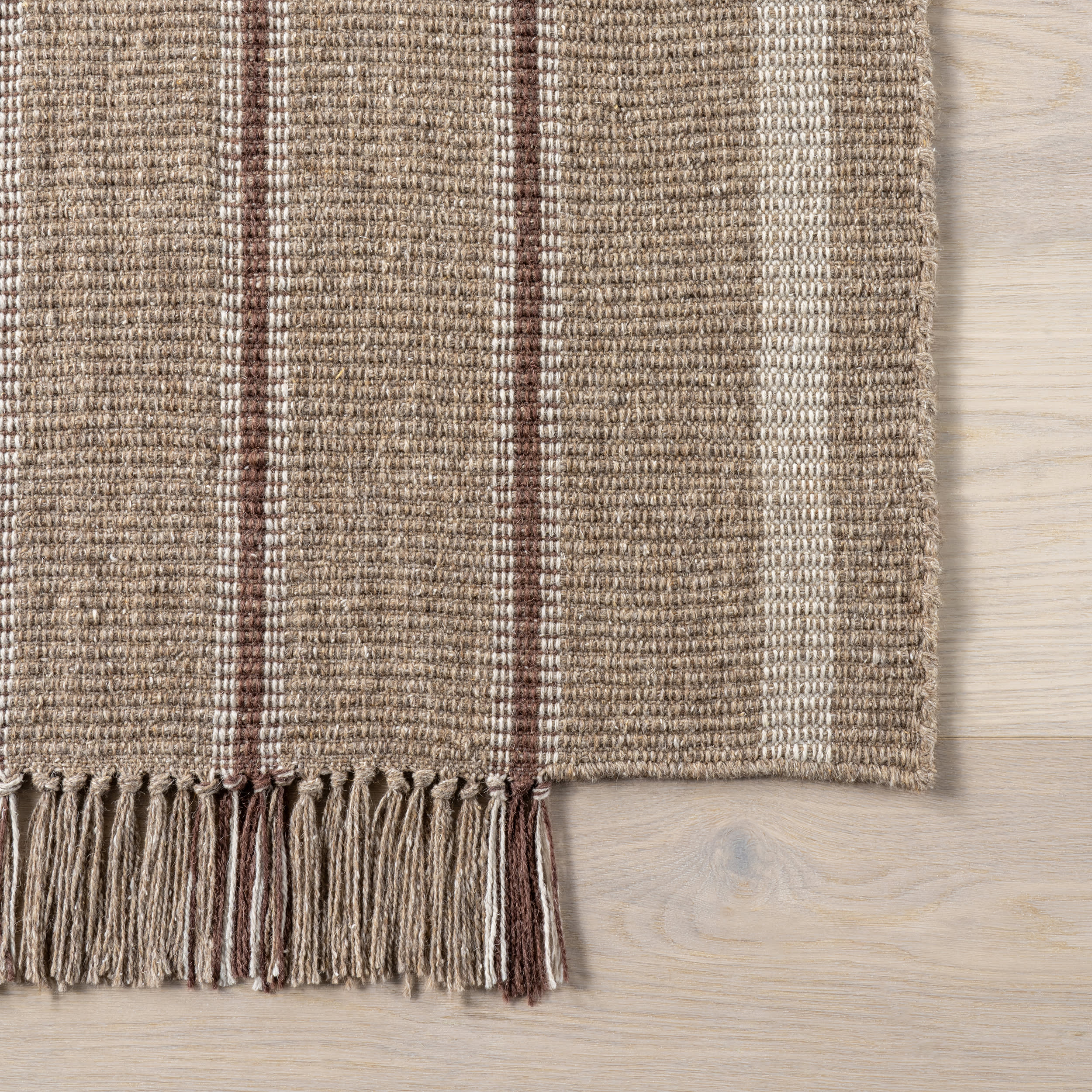Toluca Striped Wool Rug | Taupe - Image 4