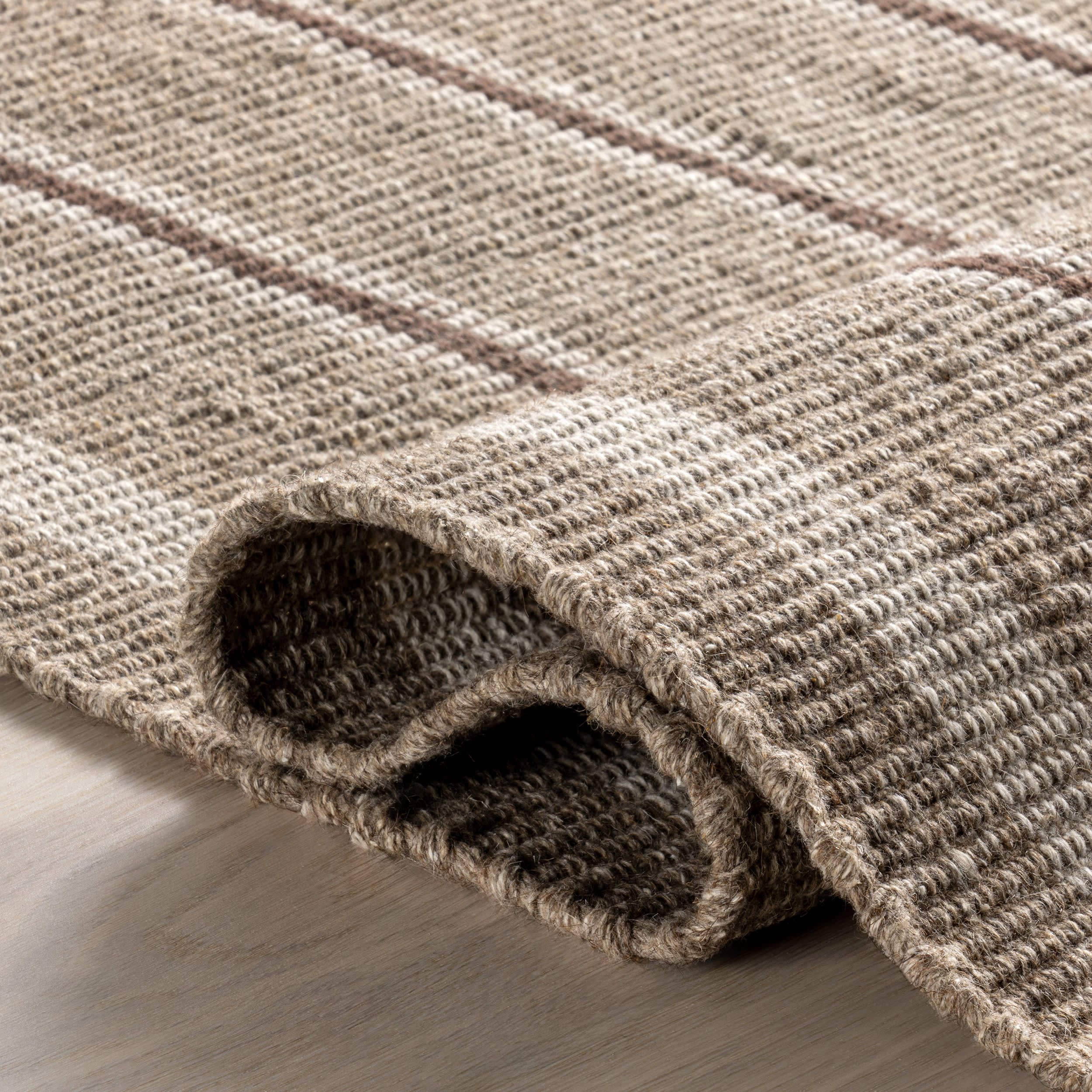 Toluca Striped Wool Rug | Taupe - Image 9