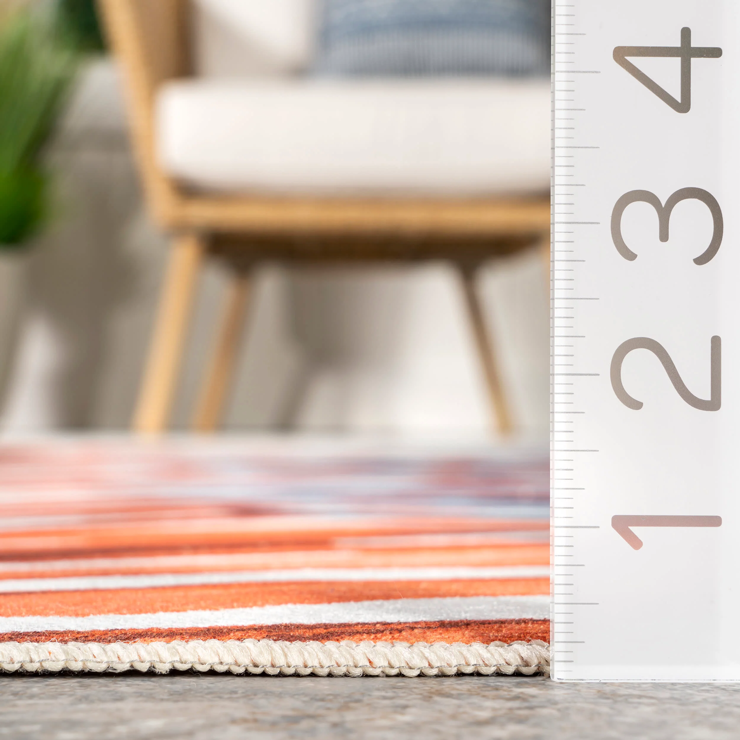 Tommie Palm Leaves Washable Indoor/Outdoor Rug | Blue - Image 5